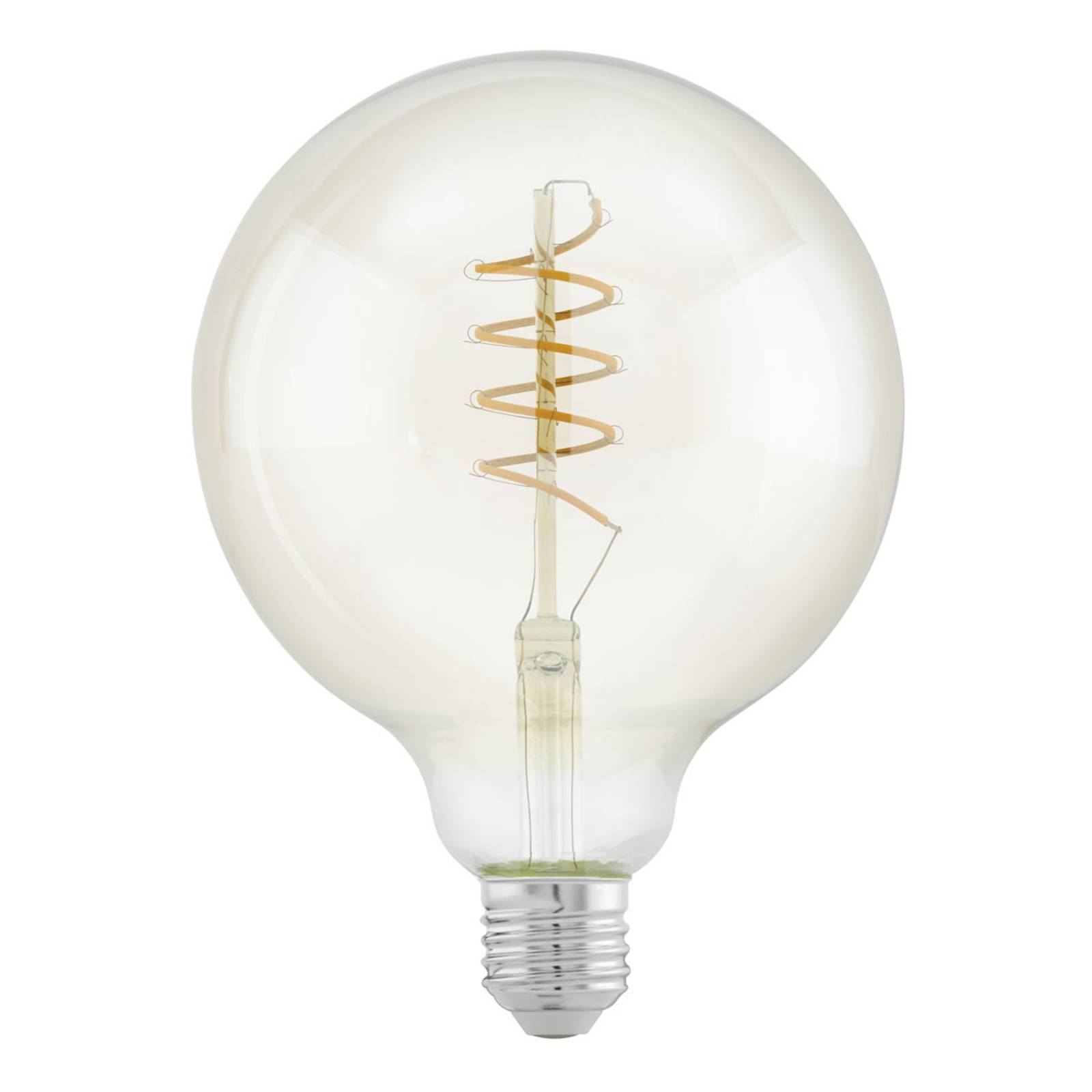 Globe LED bulb E27 G125 4W spiral warm white clear | Lights.co.uk