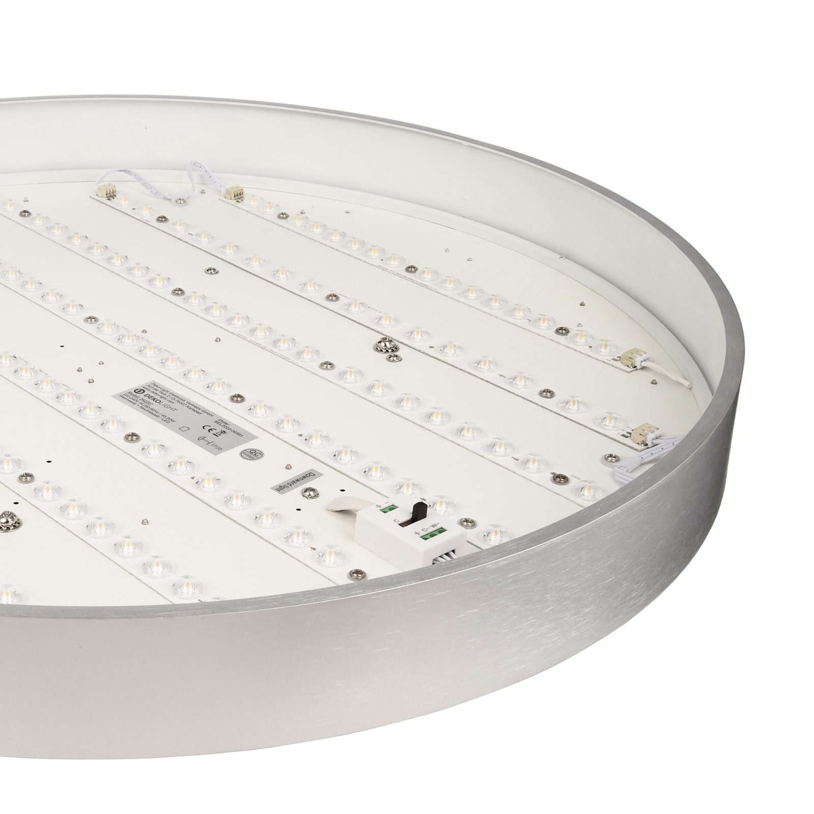 Menkar LED viseća svjetiljka, srebrna, Ø 60 cm, CCT, gore/dolje