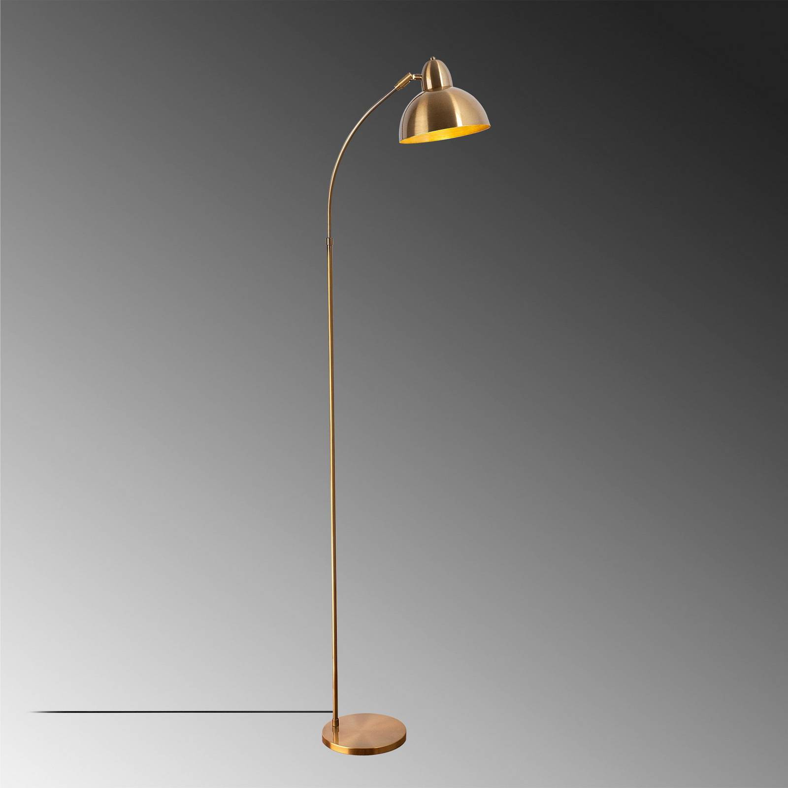 Lampa stojąca Varzan, złota, metal, wysokość 162 cm, E27