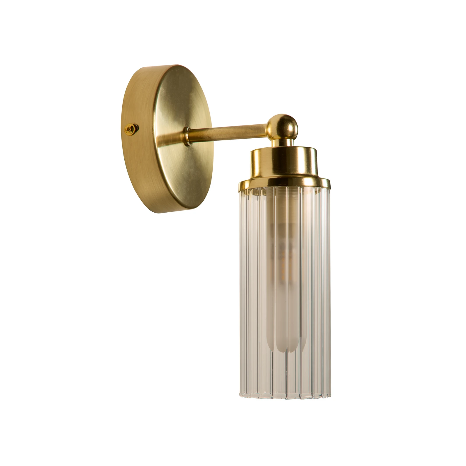 Applique murale Imperial, laiton, à 1 lampe, acier, verre, IP44