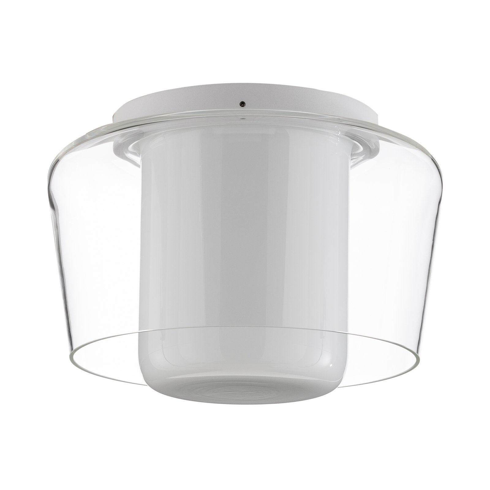 Helestra Canio glass ceiling light, clear outside