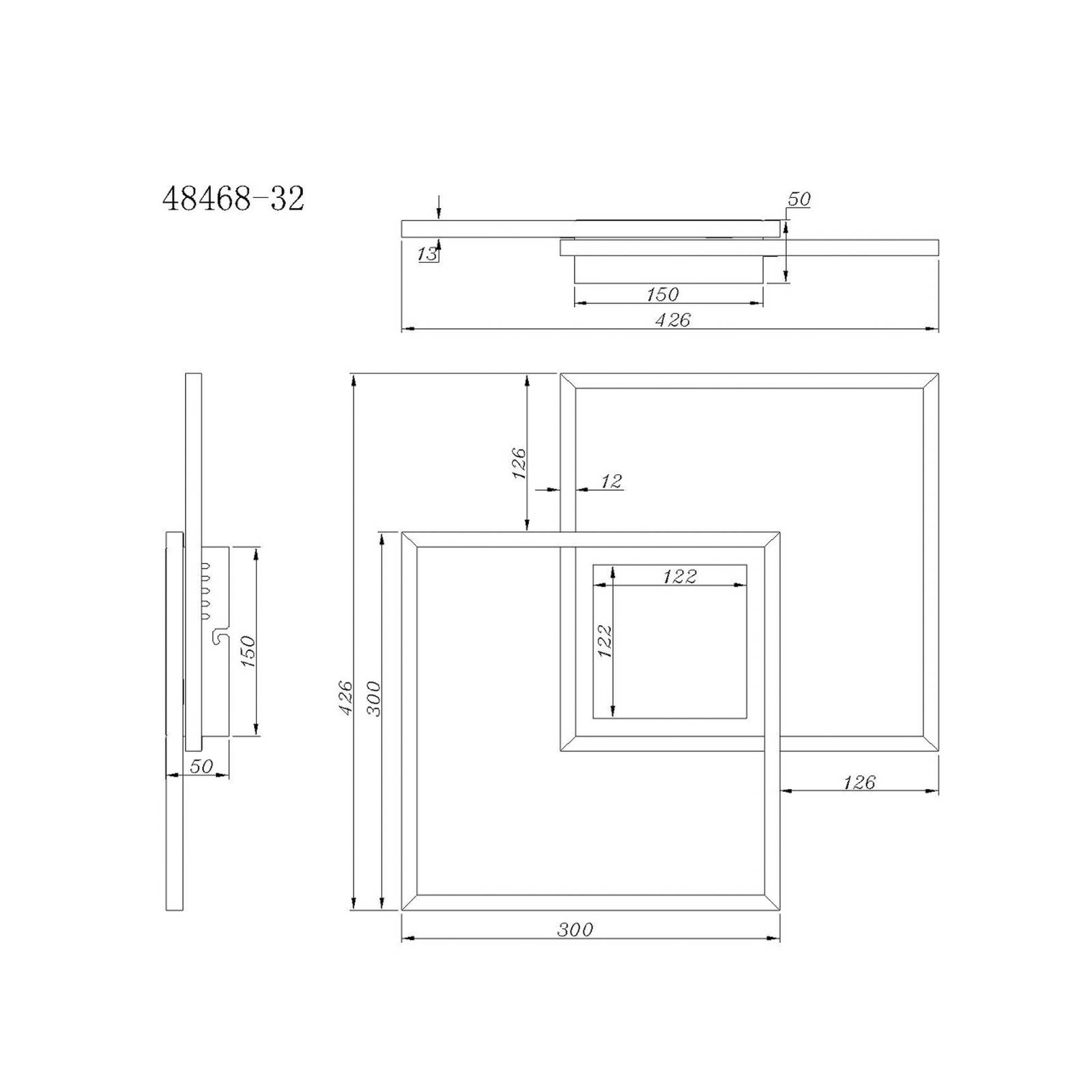 Lampa sufitowa LED Saunders, długość 43 cm, czarna, efekt 3D