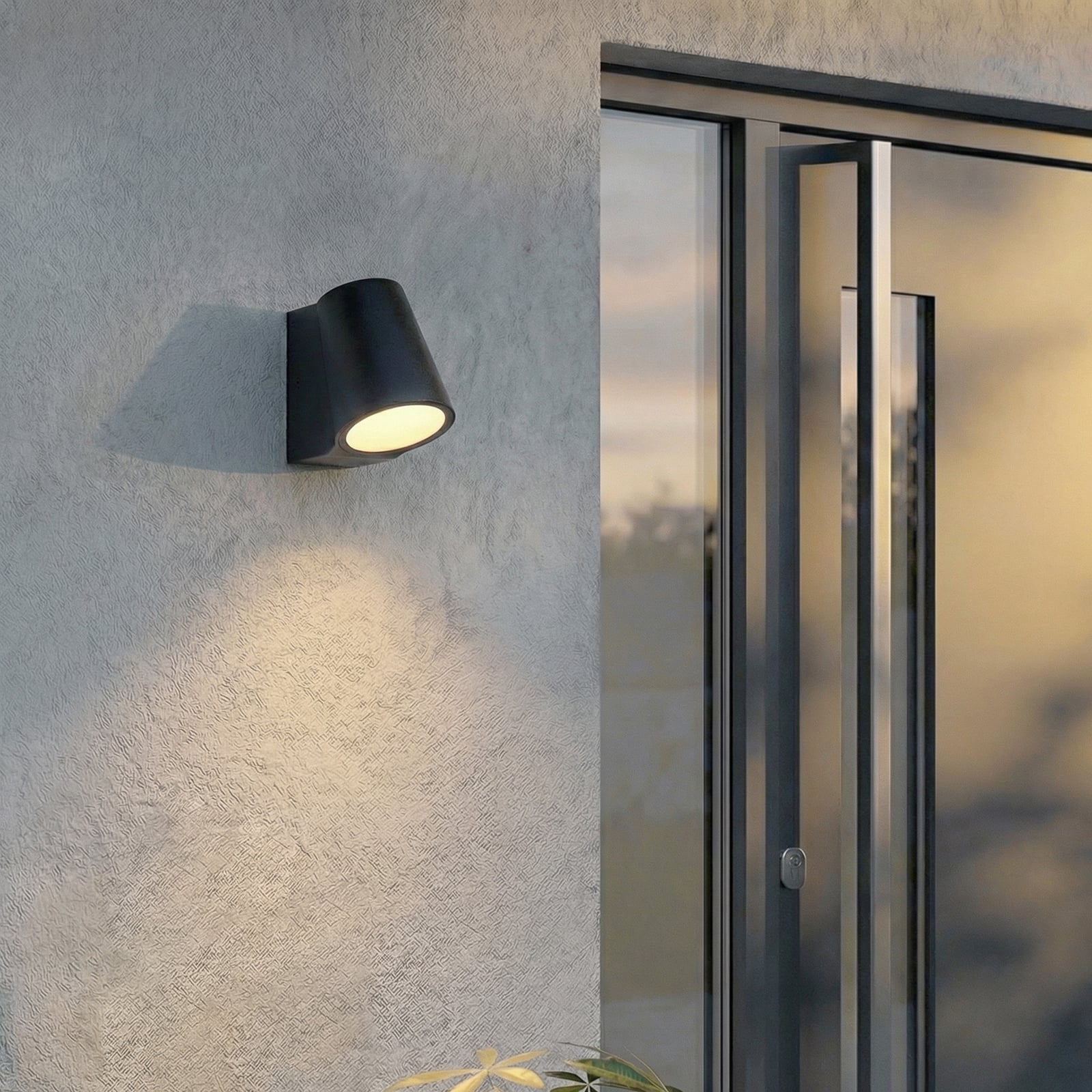 Illuvia LED-ulkoseinävalaisin, IP54, mattamusta, metalli - Lindby