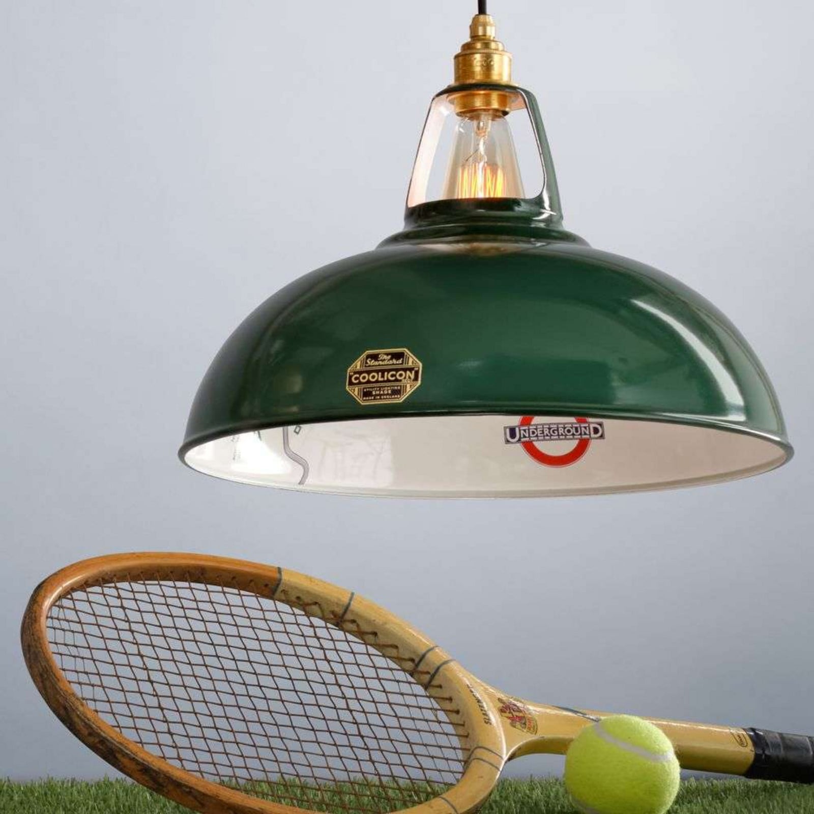 Large 1933 Design Pendelleuchte, Ø 40 cm, grün Coolicon - Wohnzimmer - Metall