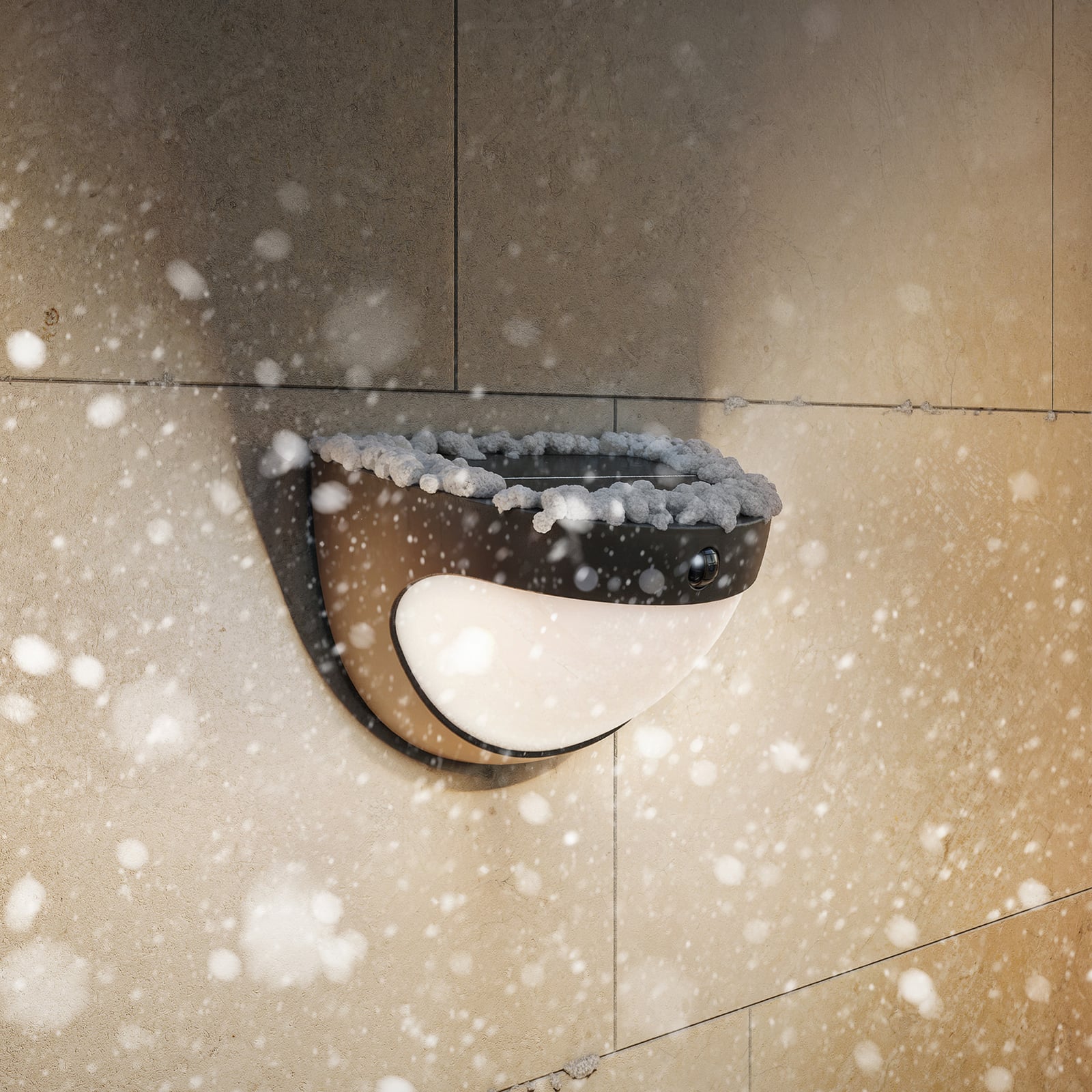 Philips LED-solarna stenska svetilka Swyn, črna, s senzorjem, IP44 Philips LED-solarna stenska svetilka Swyn, črna, s senzorjem, IP44