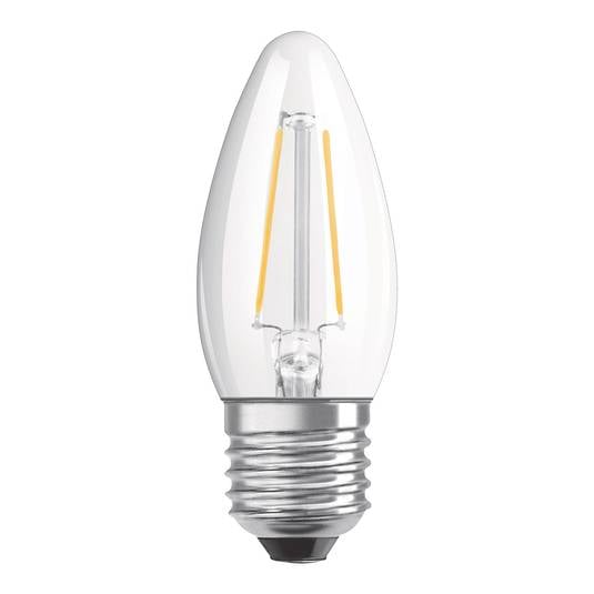 OSRAM LED žárovka E27 4,8W bílá teplá stmívat čirá