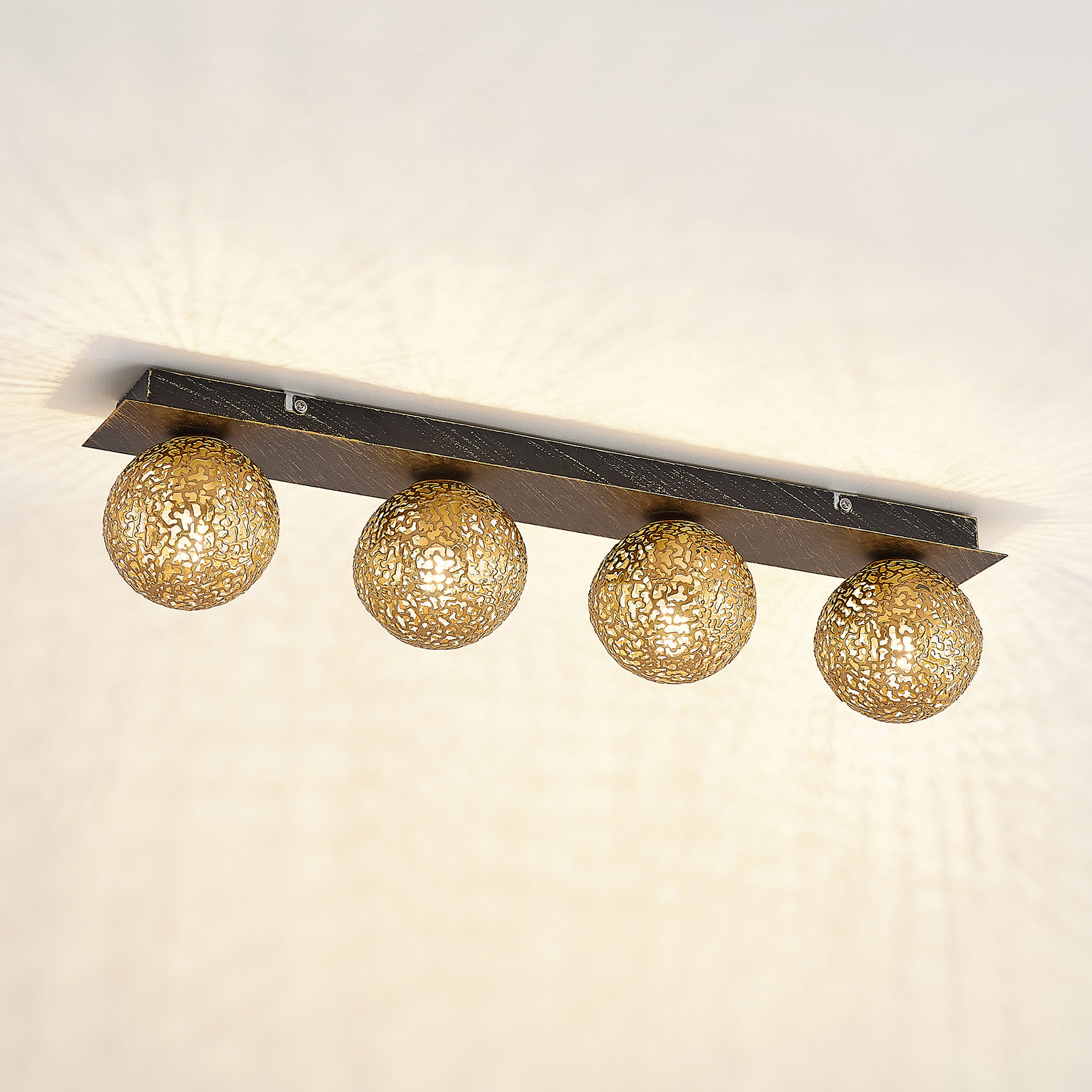 Lucande Evory plafondlamp, hoekig, 4-lamps