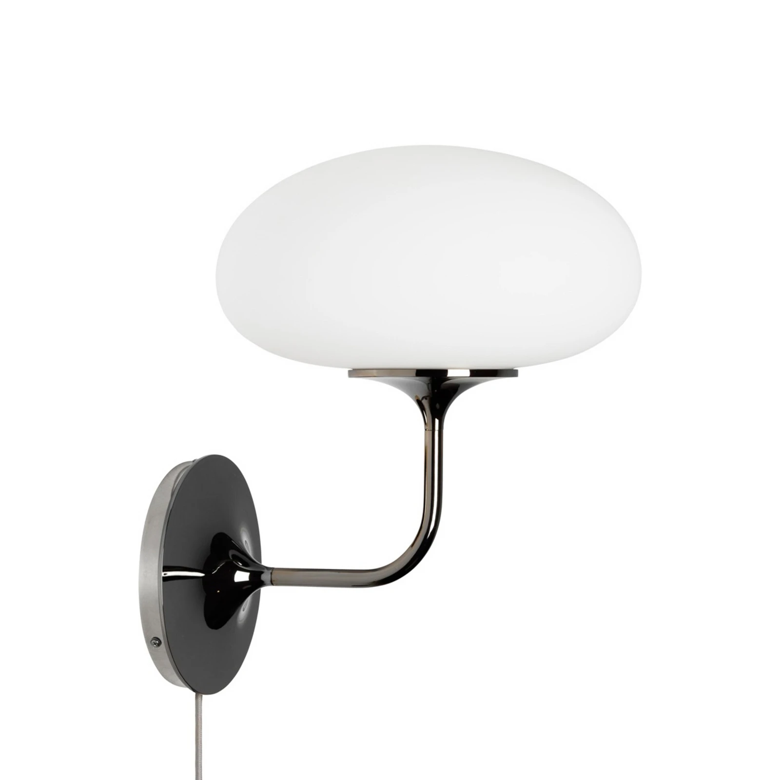 Gubi wandlamp Stemlite, zwart-chroom, breedte 32 cm stekker