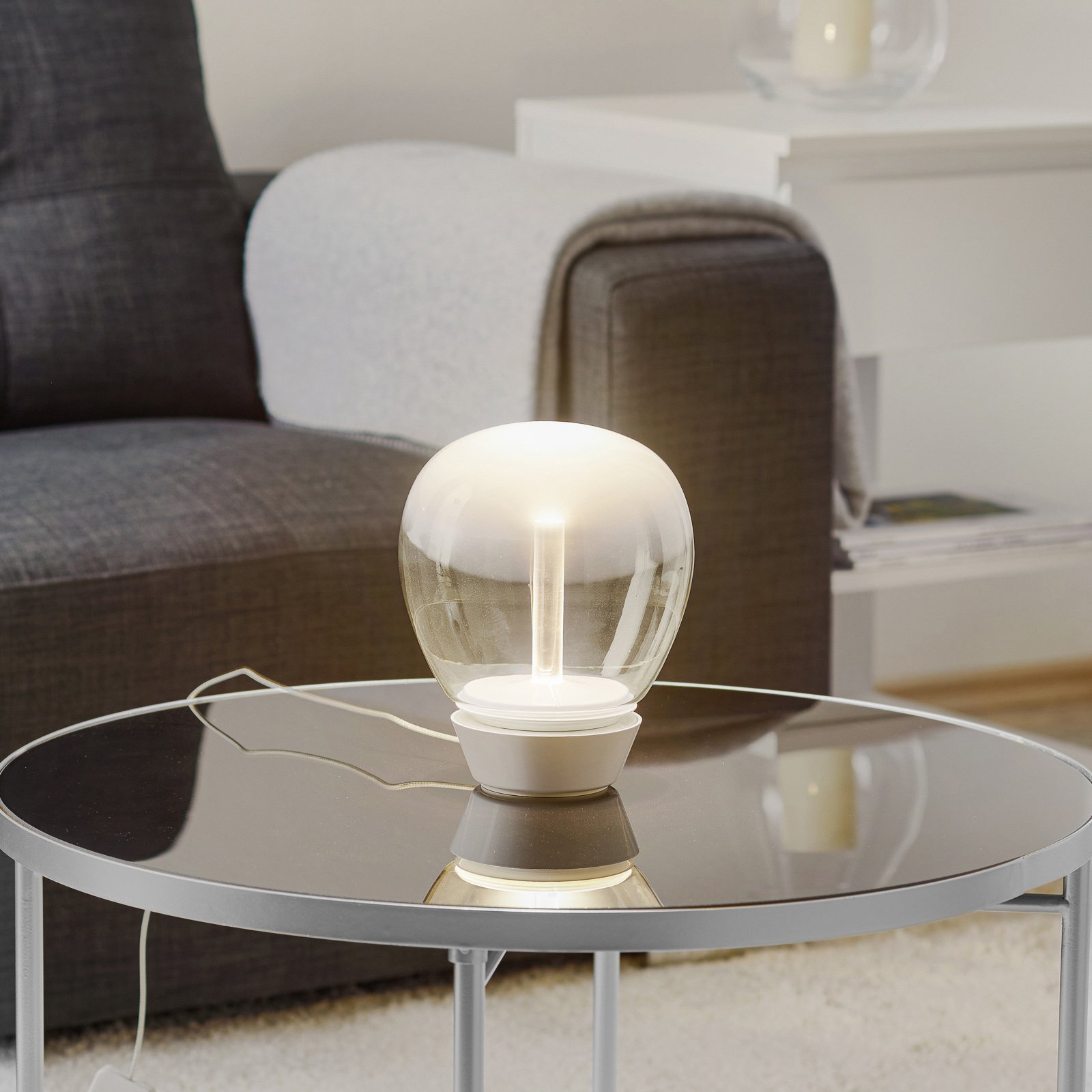 Lámpara de mesa LED de diseño Empatia, 16 cm