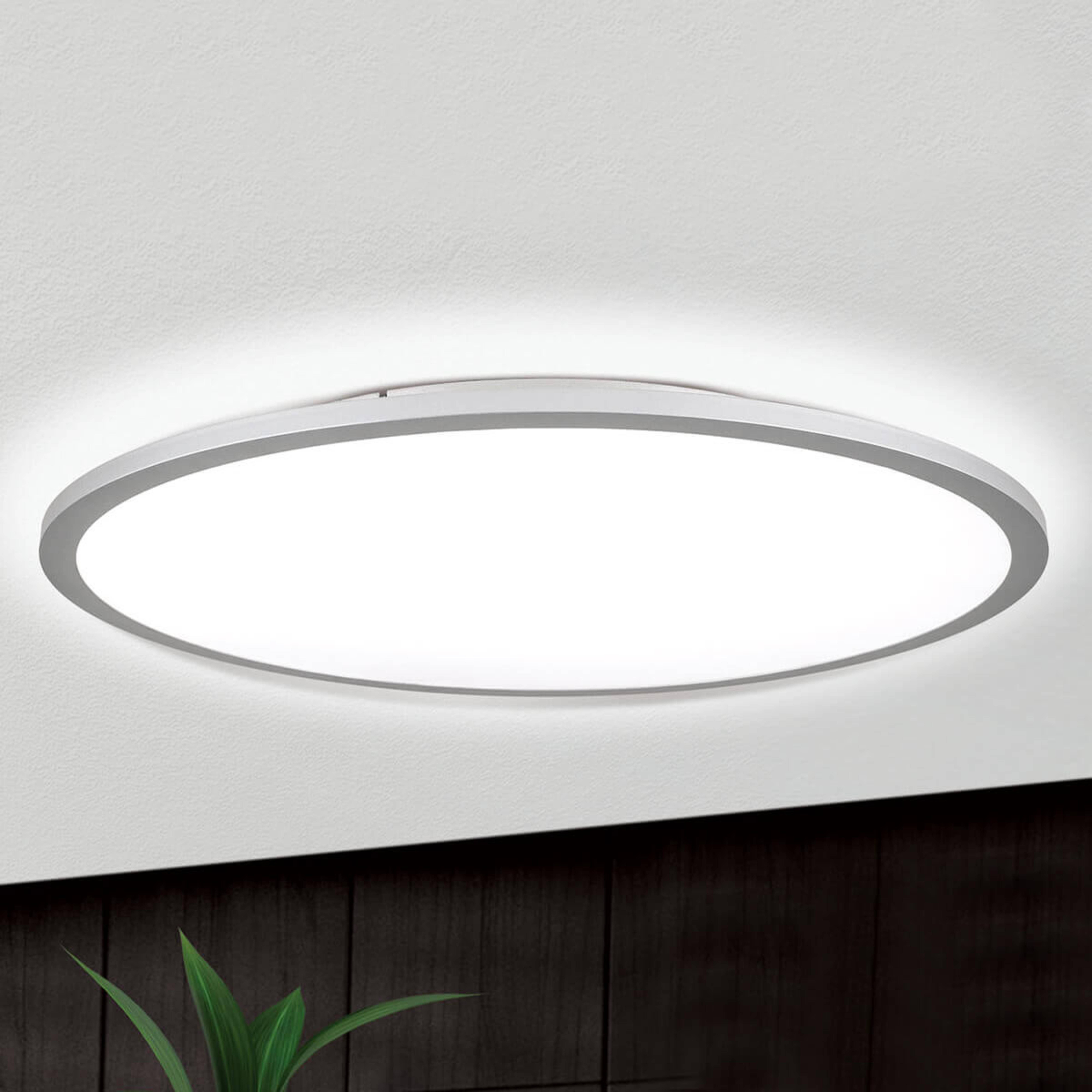 Titaniumkleurige LED plafondlamp Aria, dimbaar