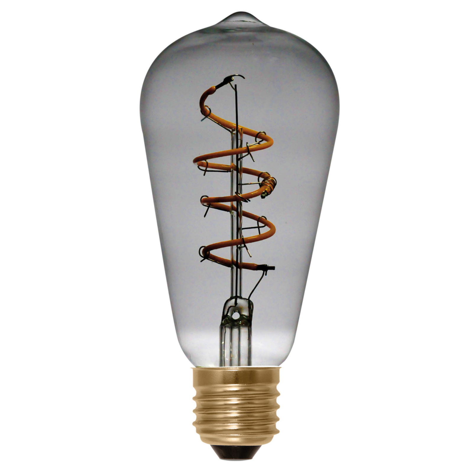 E27 4 W 922 LED rustic bulb Curved Line smoky grey