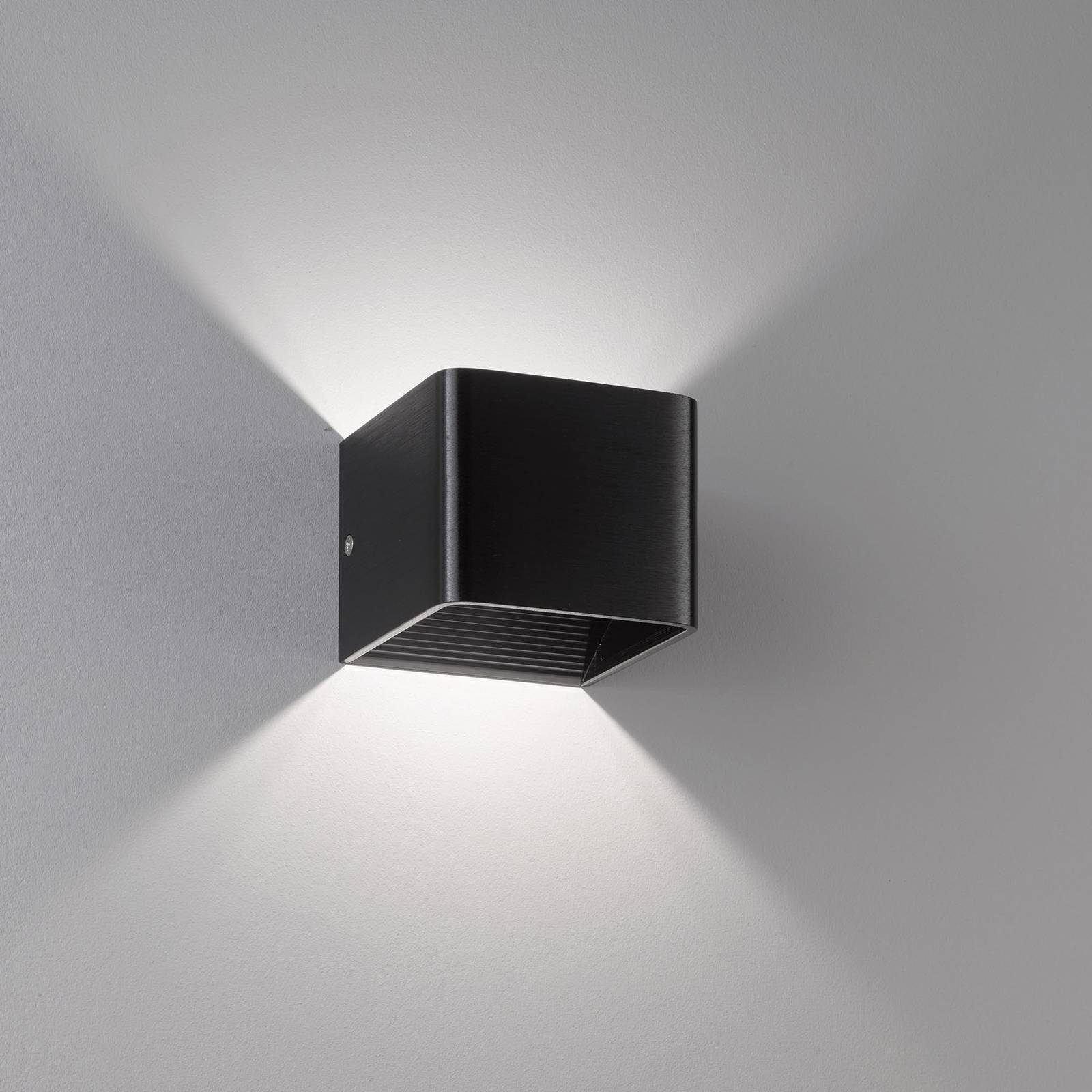 E-shop LED nástenné svietidlo Dan, čierne eloxované