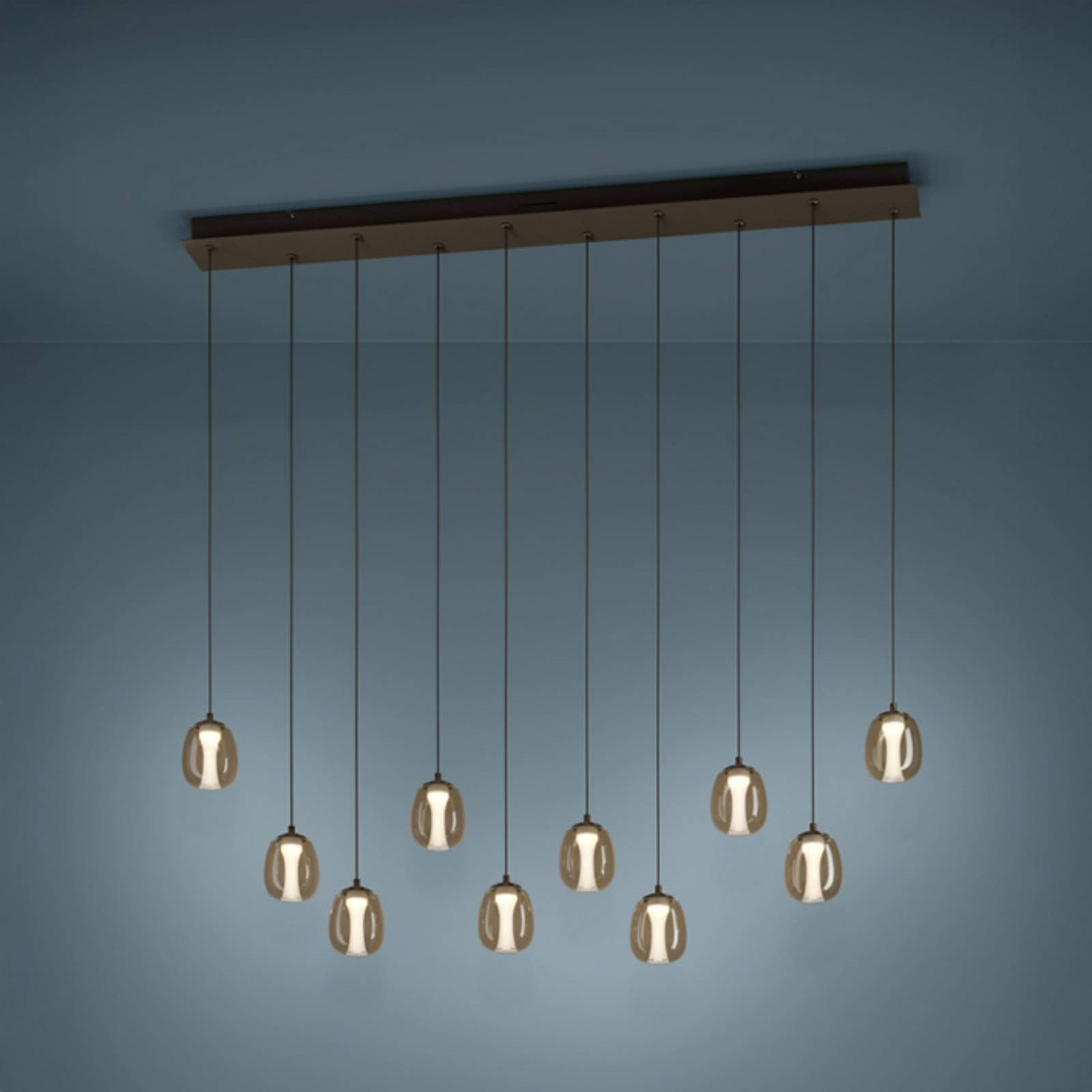 Żyrandol LED Stars of Light FERRO 116 cm, 10-ramienna, brązowo-brązowa