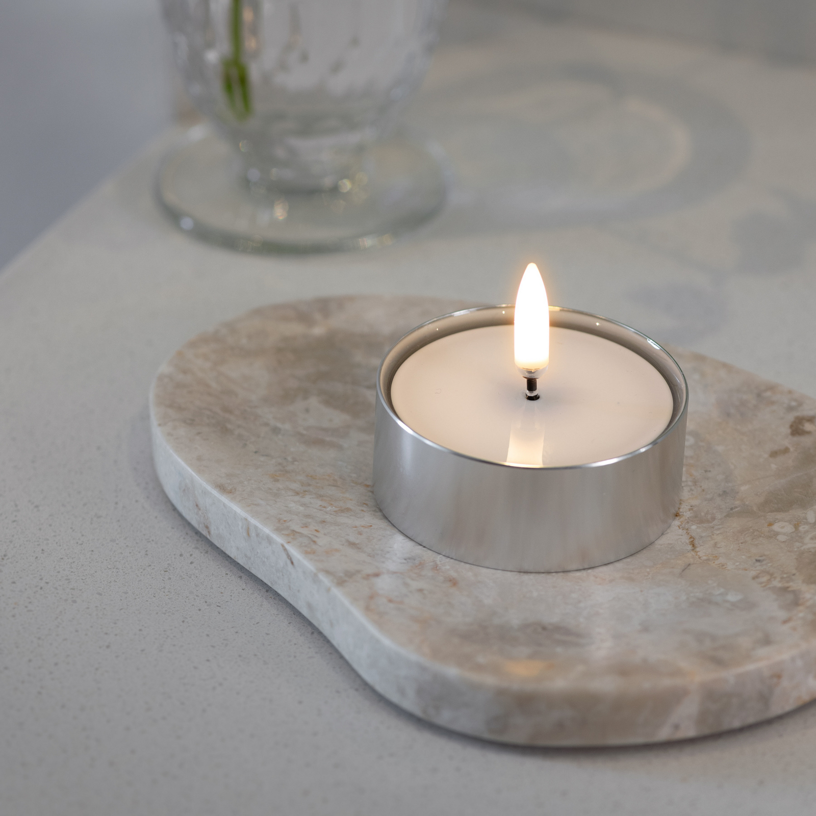 MELTED MAXI LED-blockljus, 2-pack, silver - Uyuni Lighting