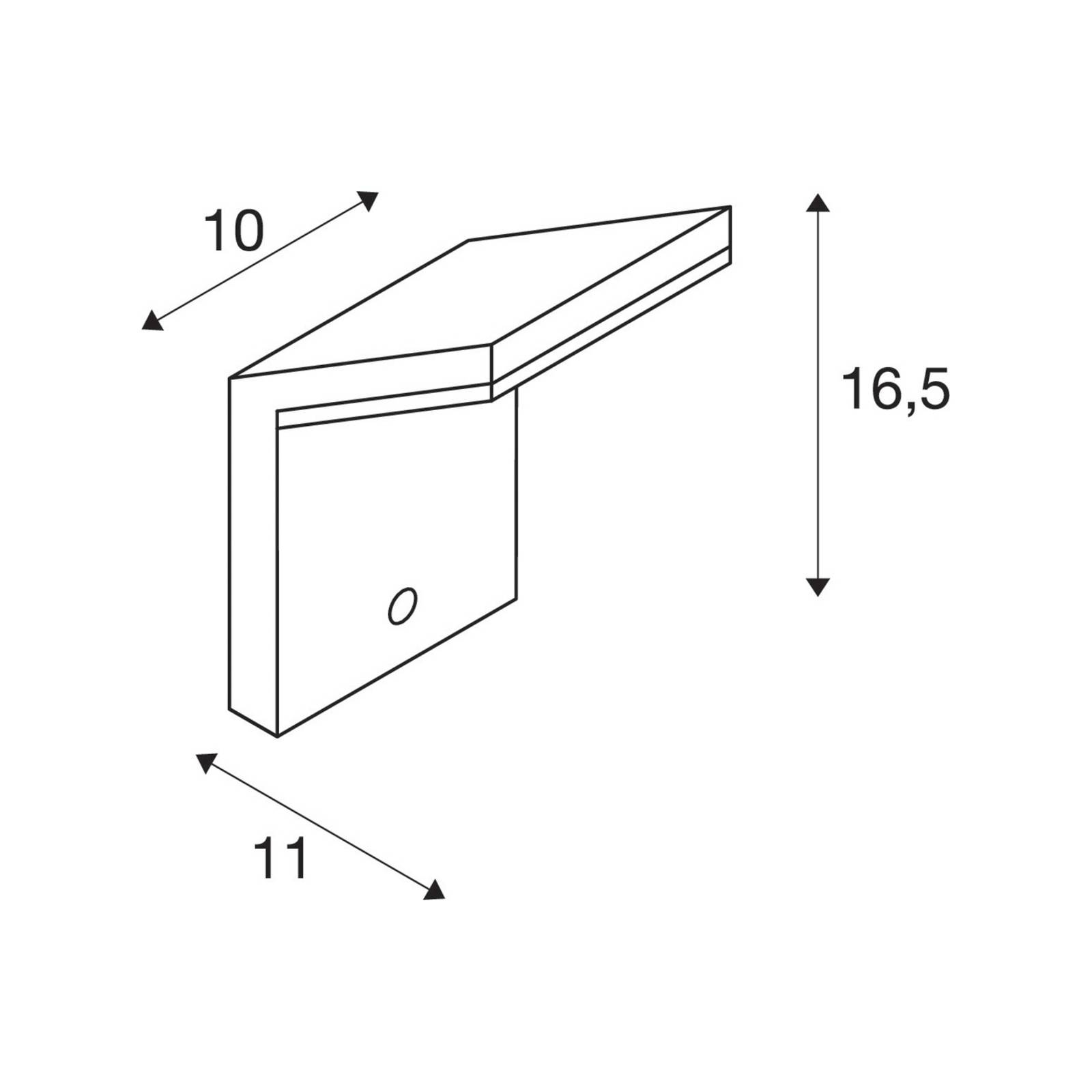 Kinkiet LED Ordi, antracyt, aluminium, szerokość 10 cm, czujnik