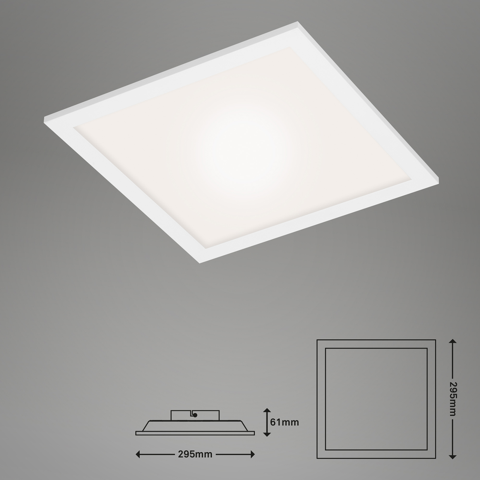 LED stropní svítidlo Odkaz, stmívatelné, CCT, 29,5x29,5cm