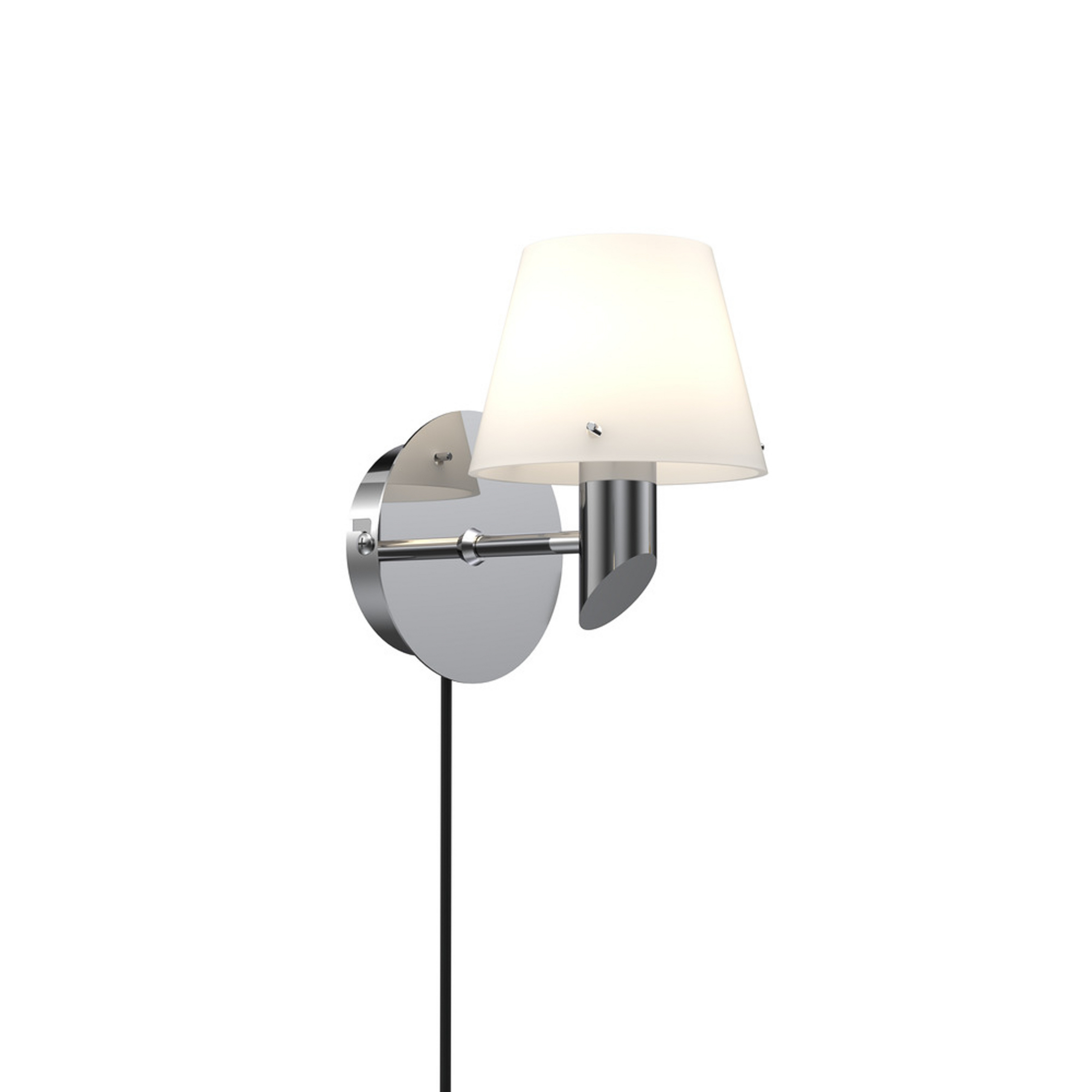 Gil wandlamp, chroomkleurig, Ø 10 cm, stekker - Herstal