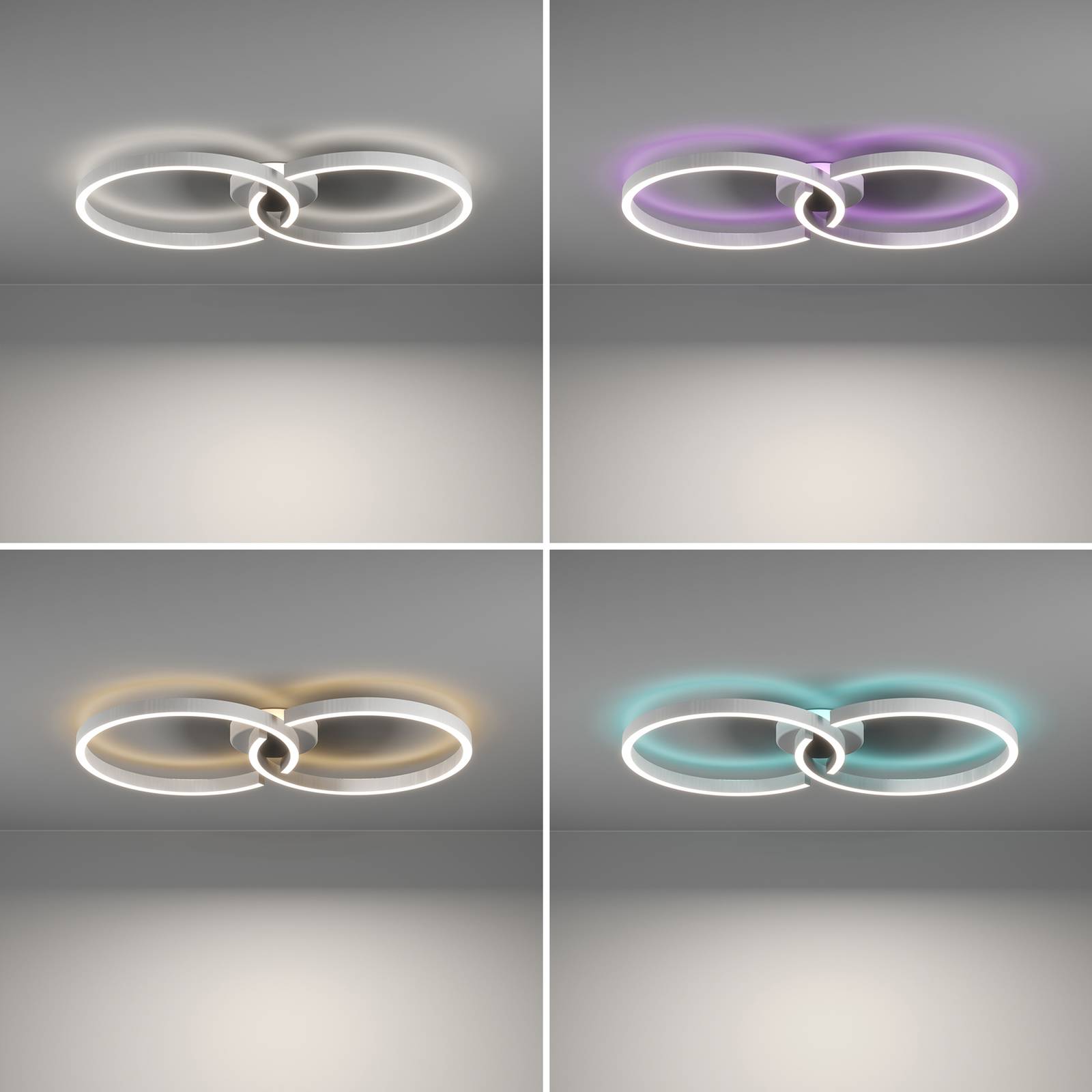 Lampa sufitowa LED Armandolo, biała, długość 67 cm, CCT, RGB