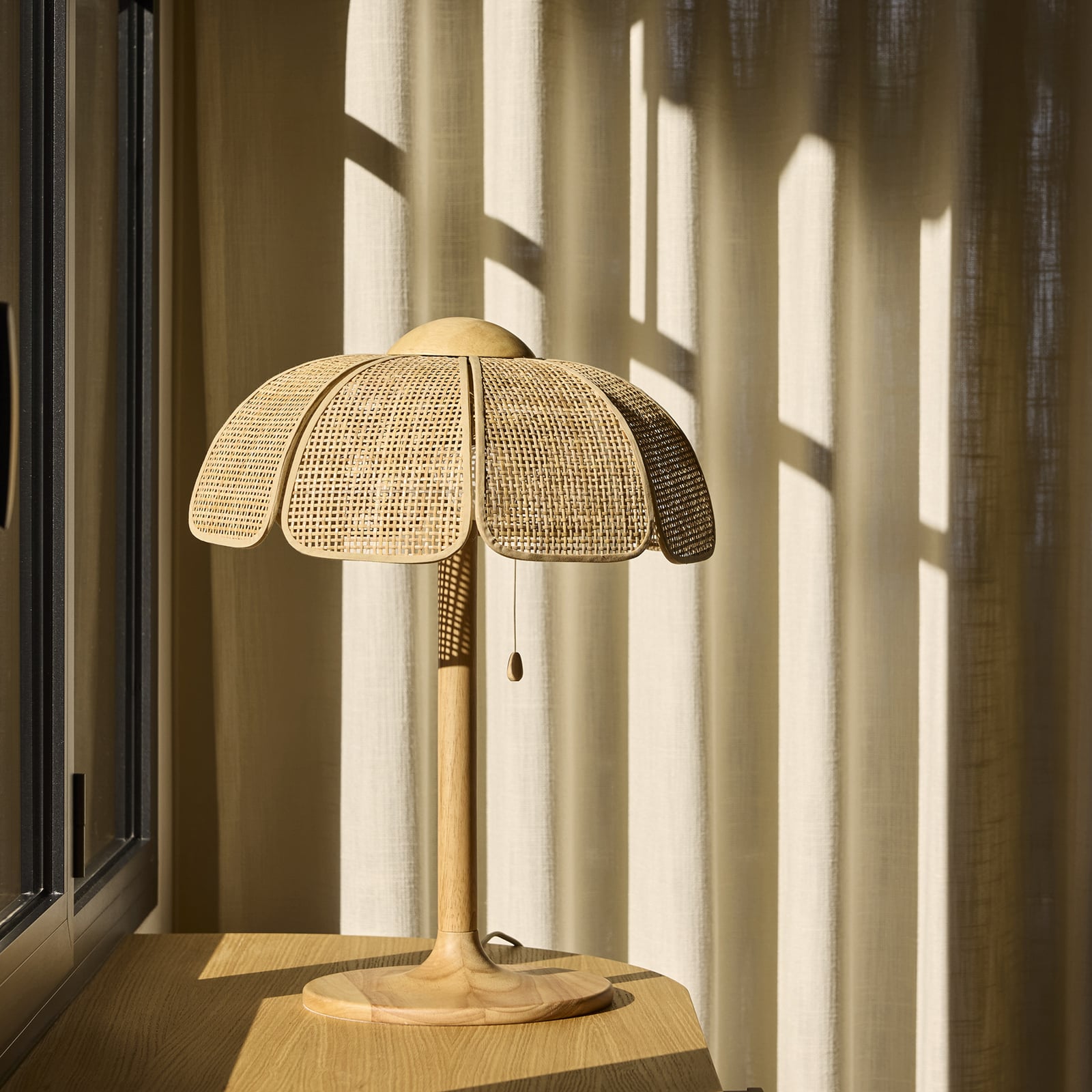 Lampada da tavolo Coquillage, vimini/legno - MARKET SET