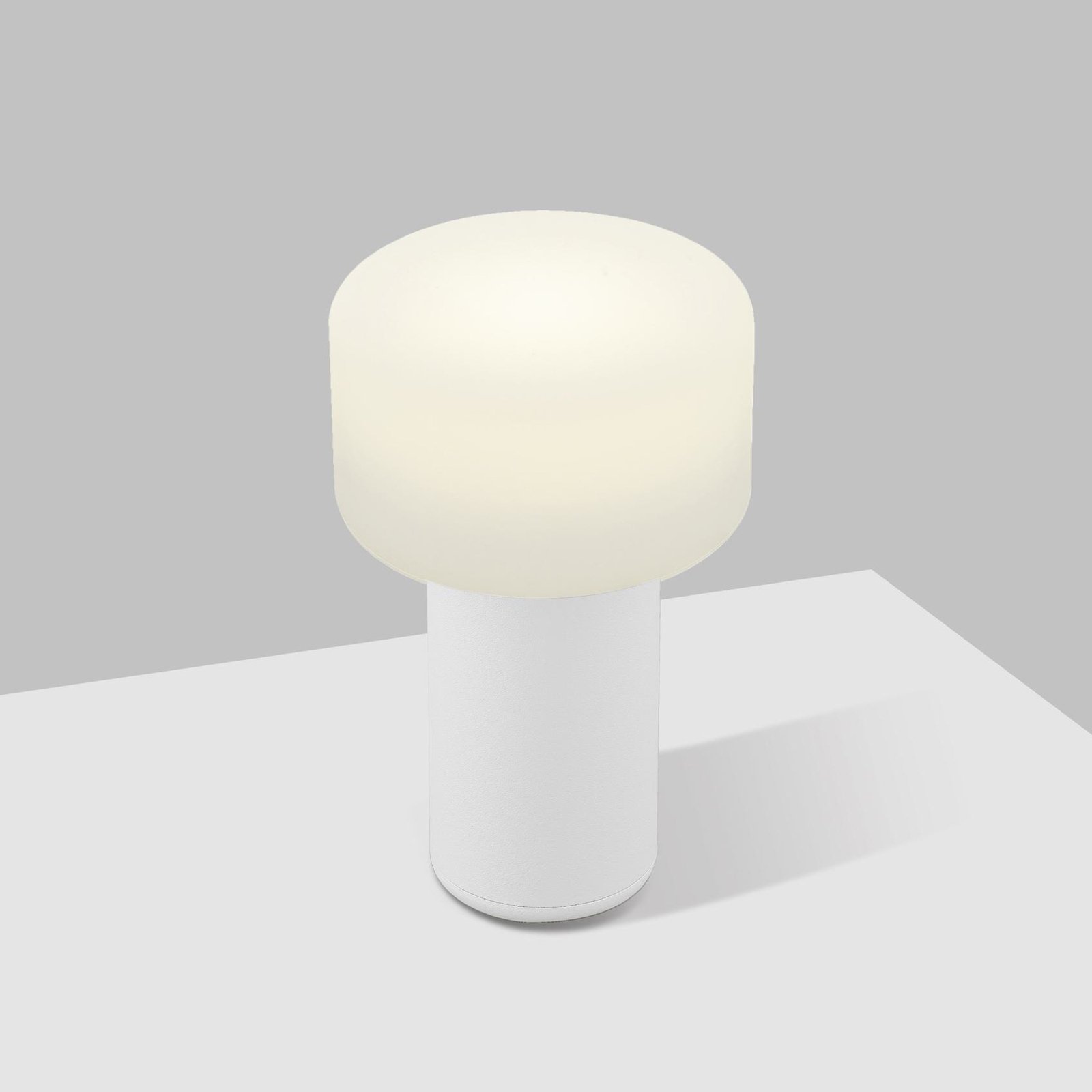 Lampada da tavolo LED Tiny-B ricaricabile, bianco, altezza 13 cm, IP54, USB