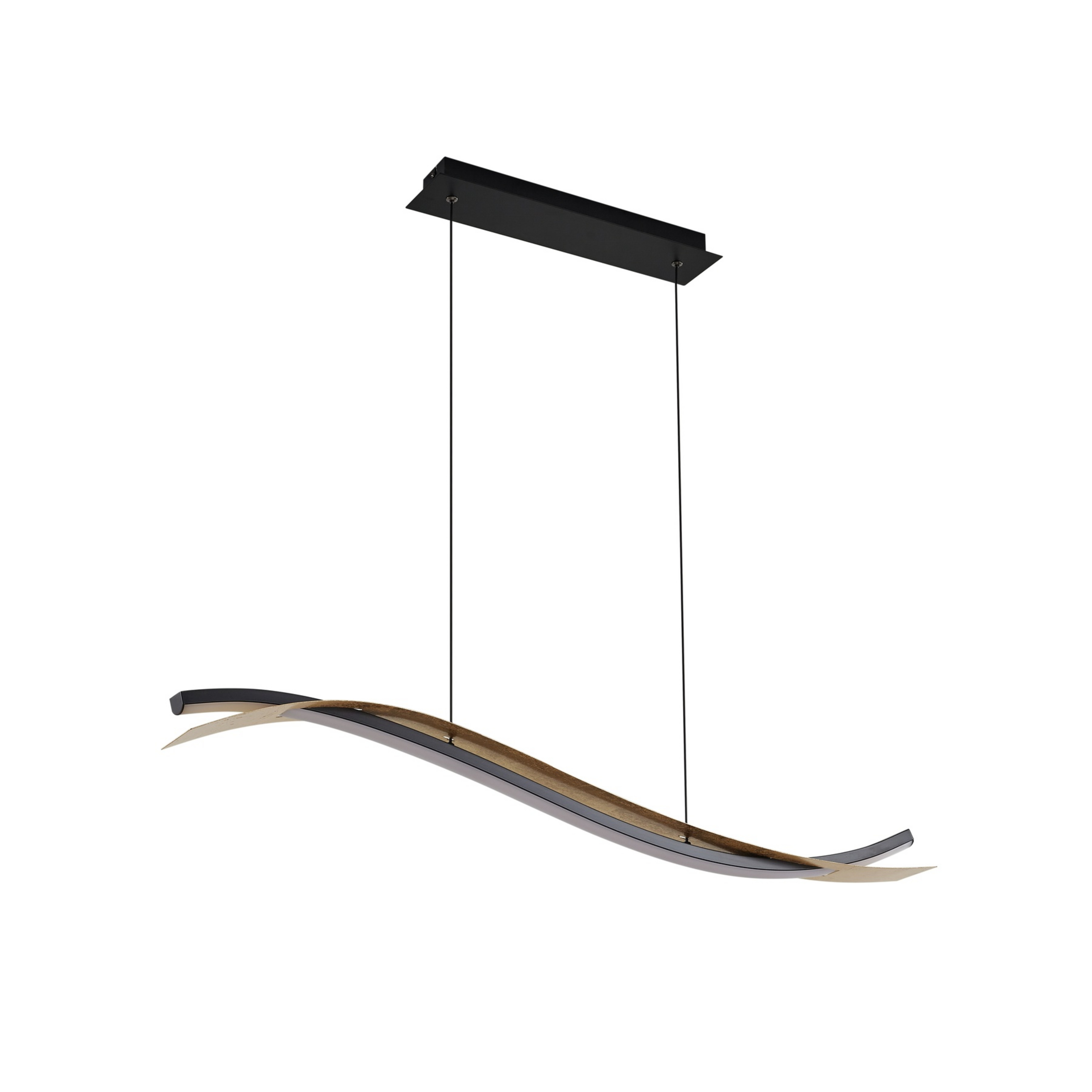 Alevia LED hanglamp, zwart/goud, CCT - Lucande