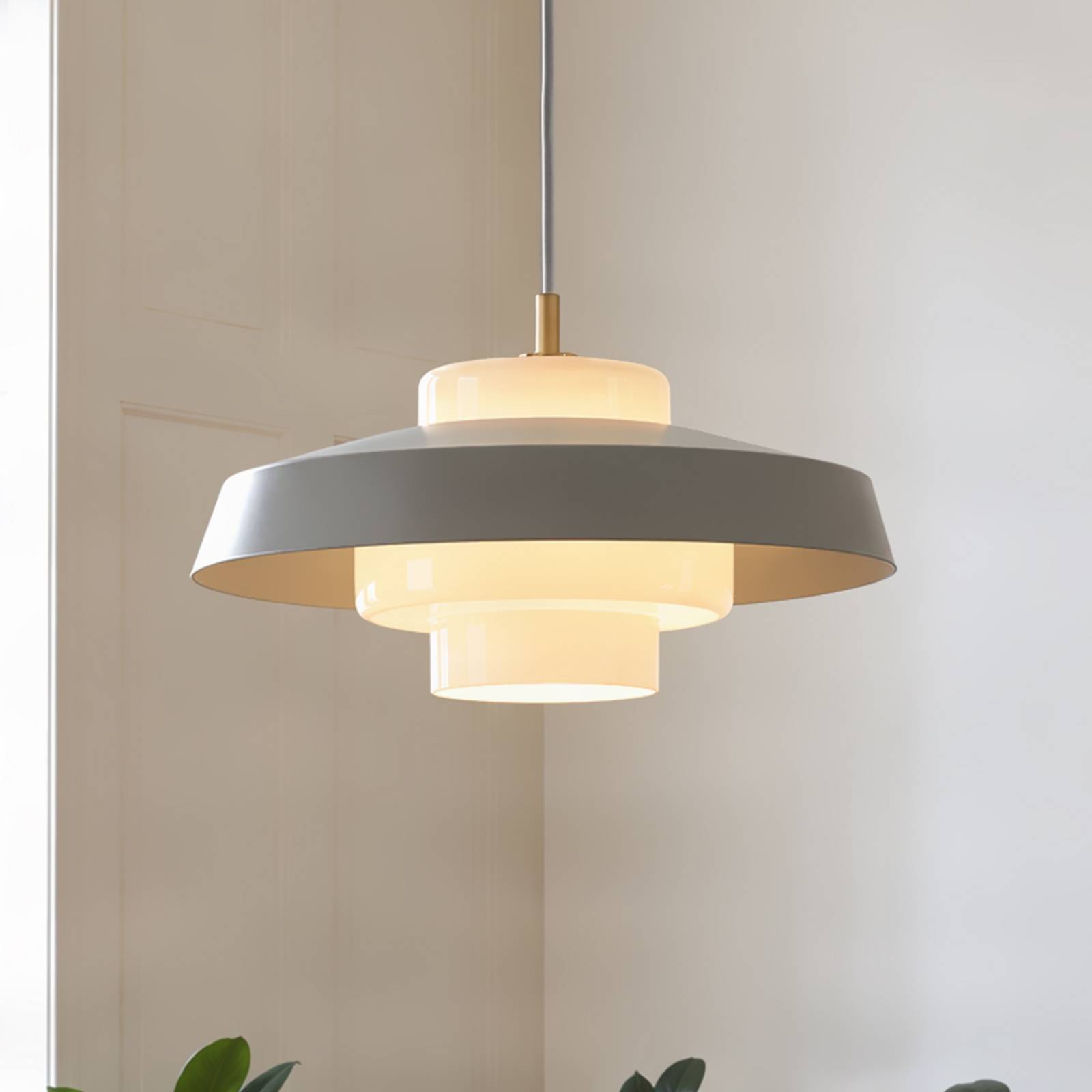 Nola hanglamp Rico, groen, Ø 38 cm, metaal/glas