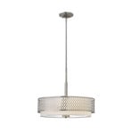 Jules pendant light, linen and glass lampshade