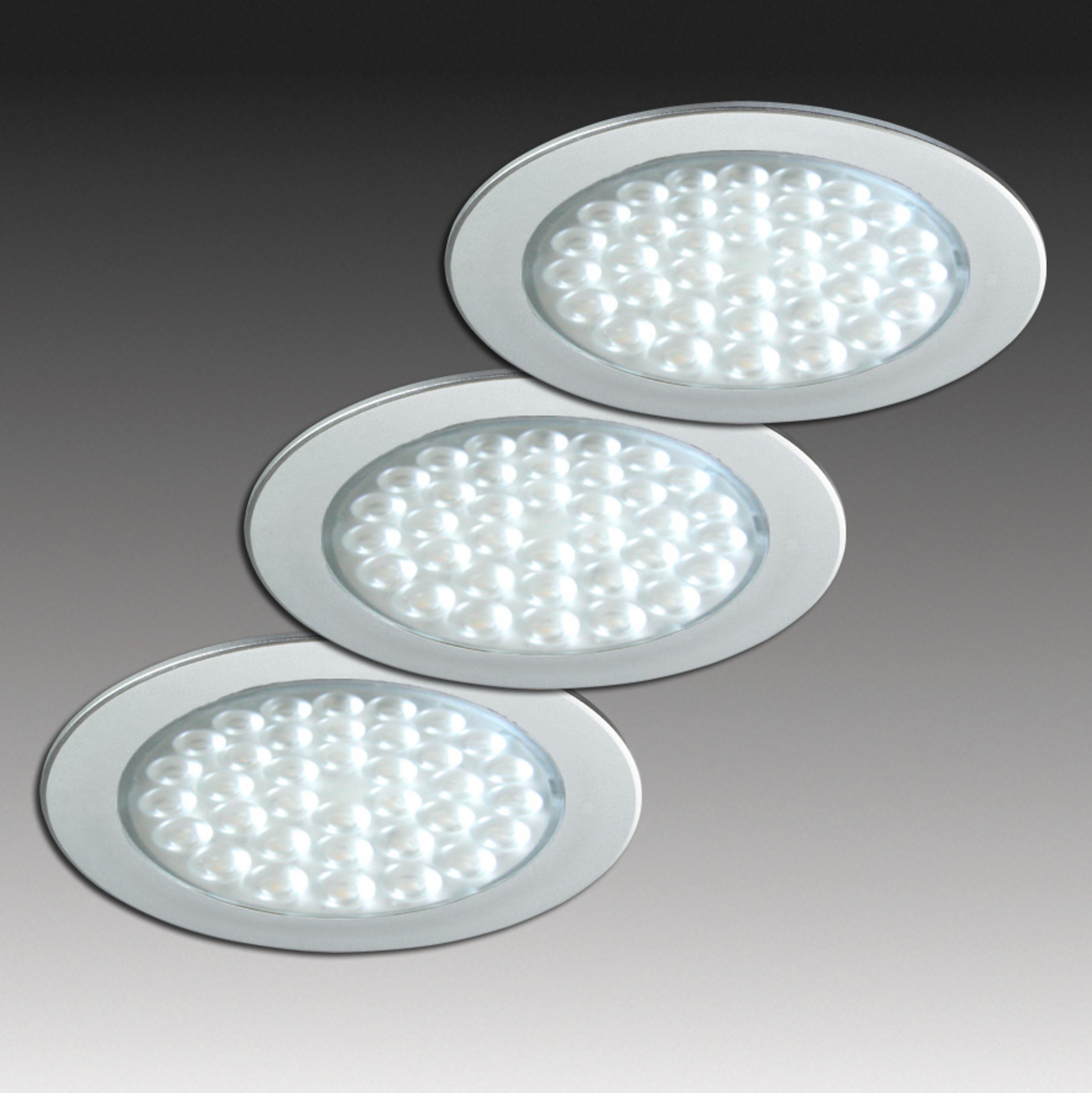 R 68-LED sisseehitatud prožektor roostevabast terasest, 3-osaline komplekt