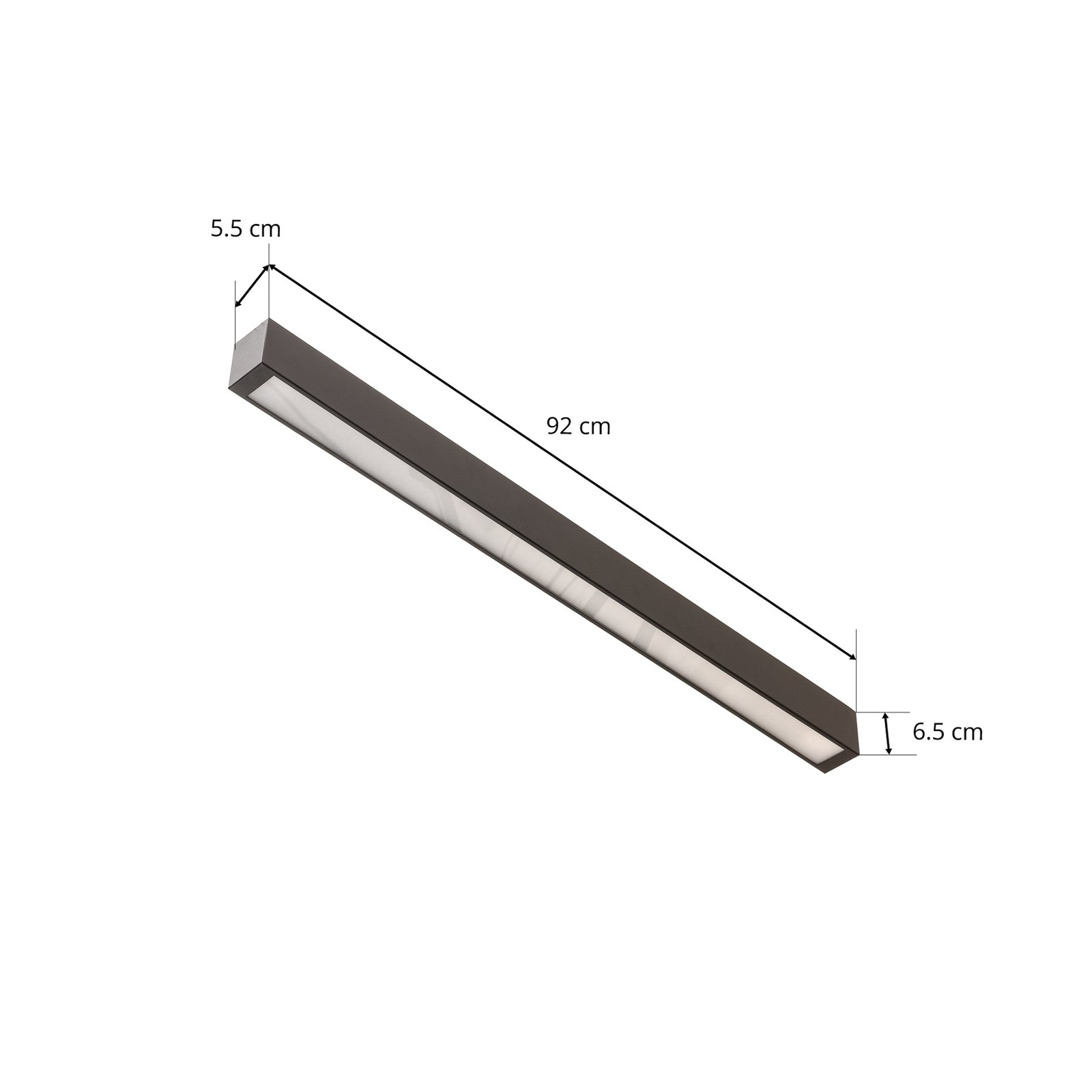 Stropní svítidlo Rovné černé 92 cm