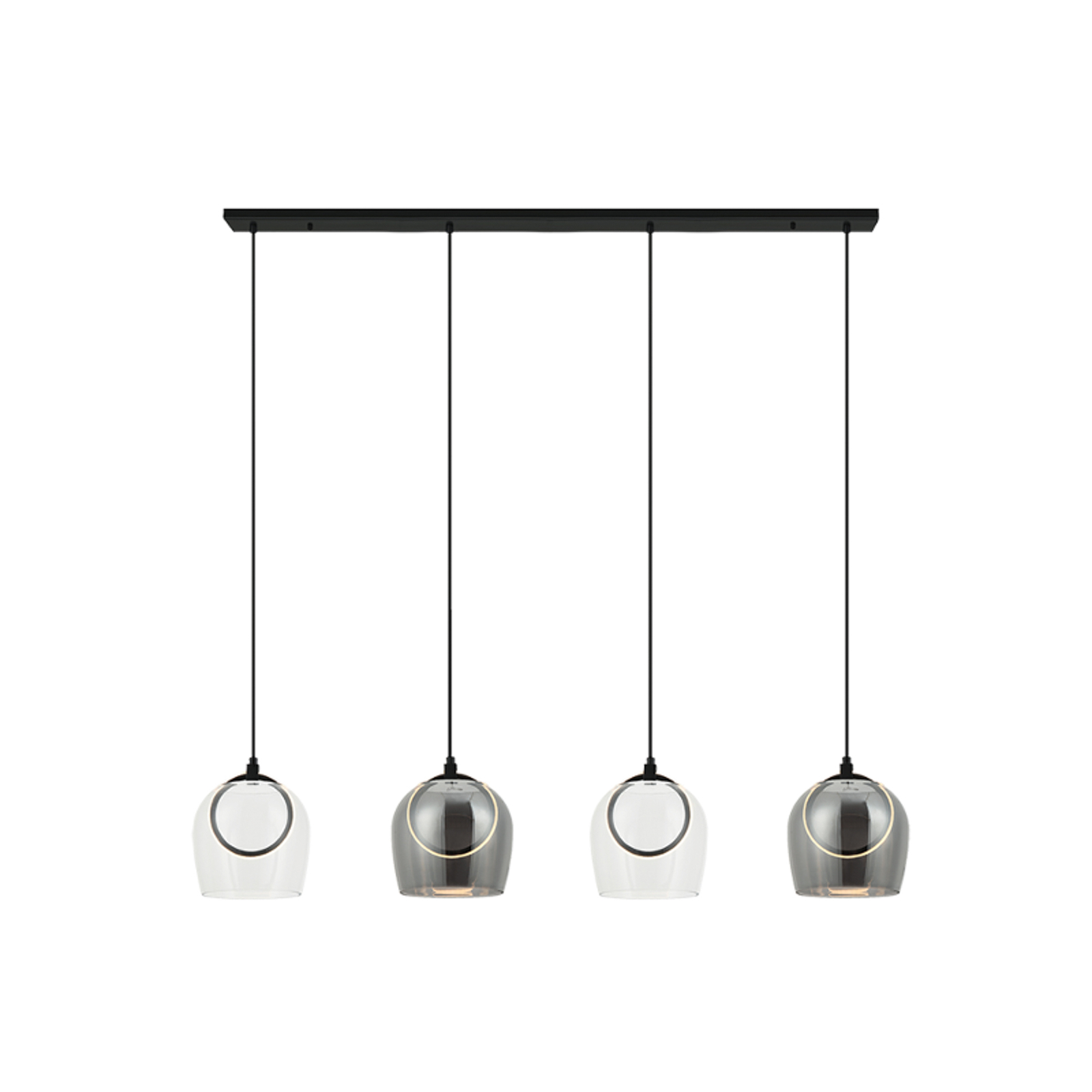 Hanglamp 23082, 4-lamps, glas, lengte 105 cm