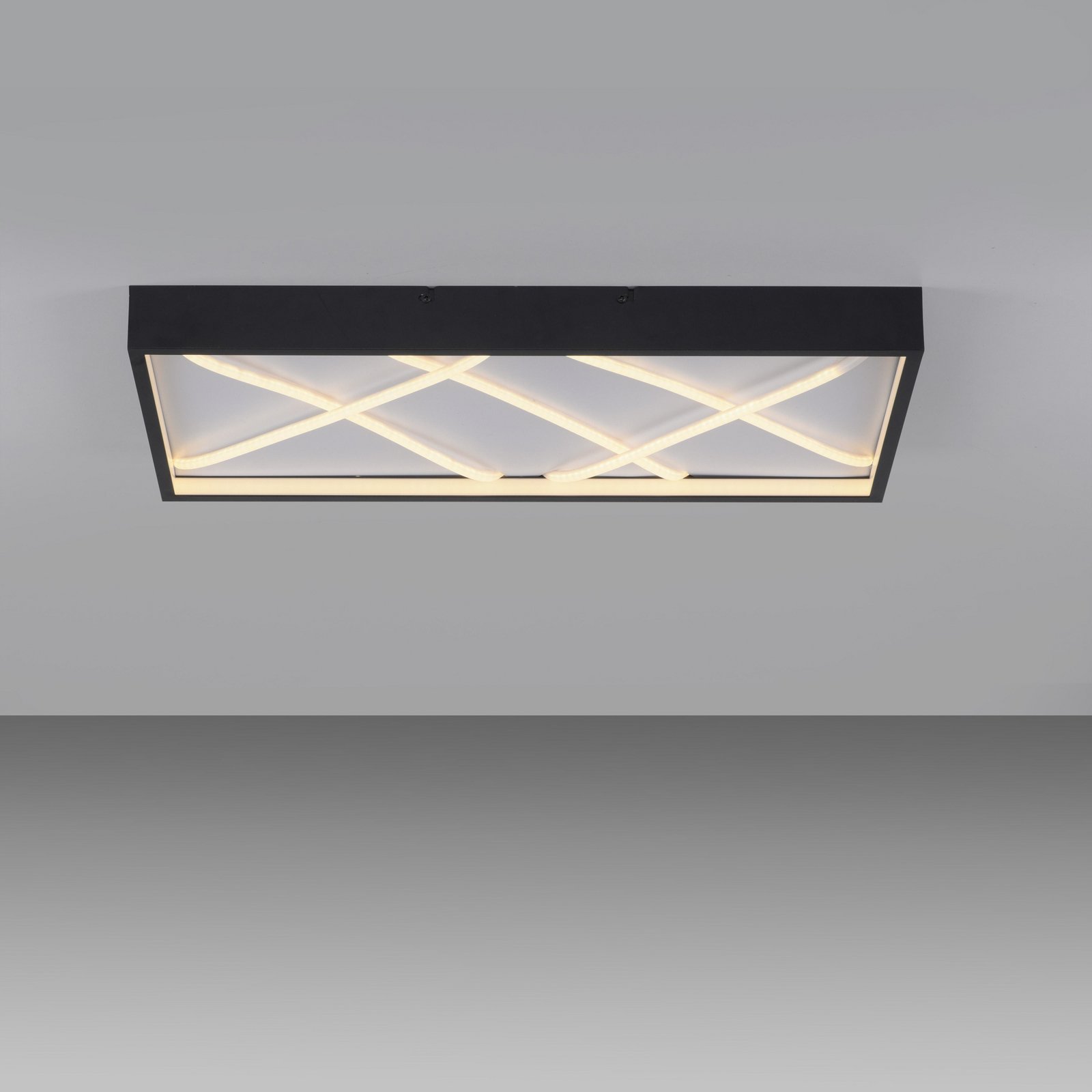 JUST LIGHT. LED plafondlamp Mikado, 60 x 30 cm, zwart