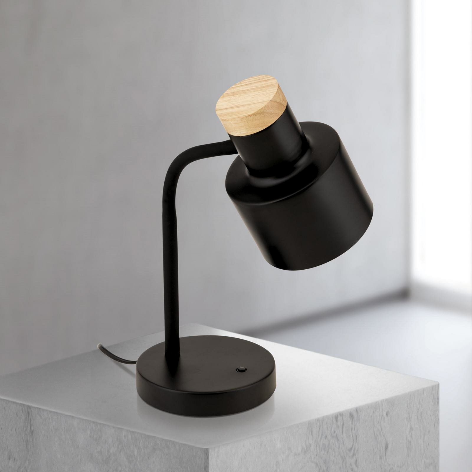 Gili table lamp, matt black, steel, height 35 cm, E27