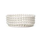 ferm LIVING Ceramic Centrepiece basket, white, Ø 29 cm, ceramic