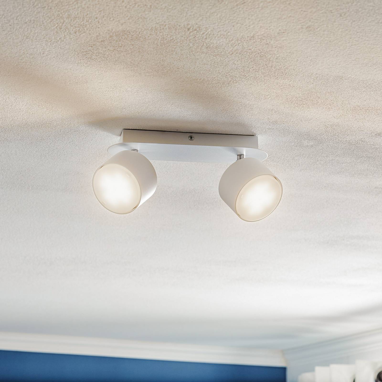 eko-light spot pour plafond cloudy à 2 lampes blanc