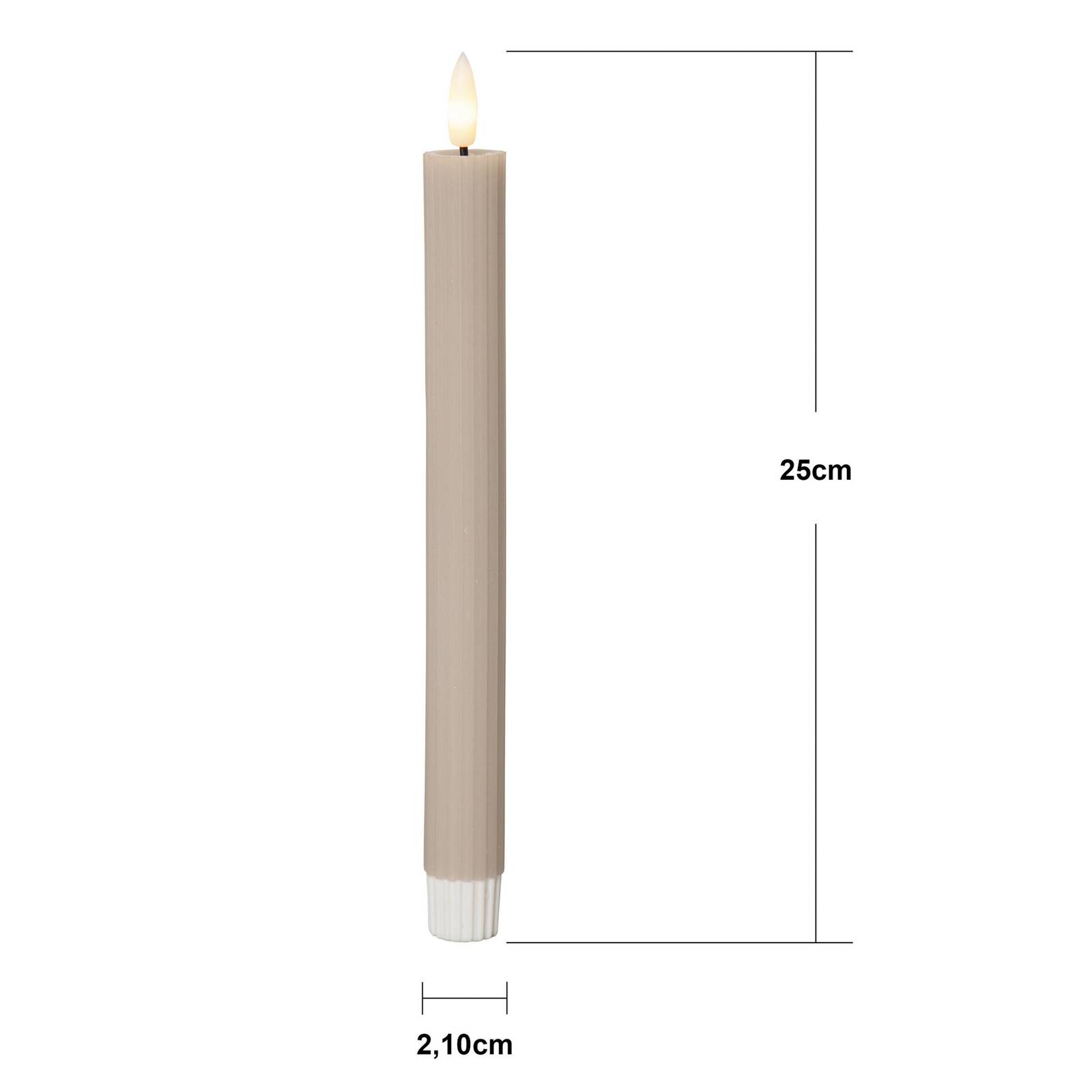 Świeca LED Flamme Taśma, beżowa, 25 cm bateria woskowa zestaw 2 szt