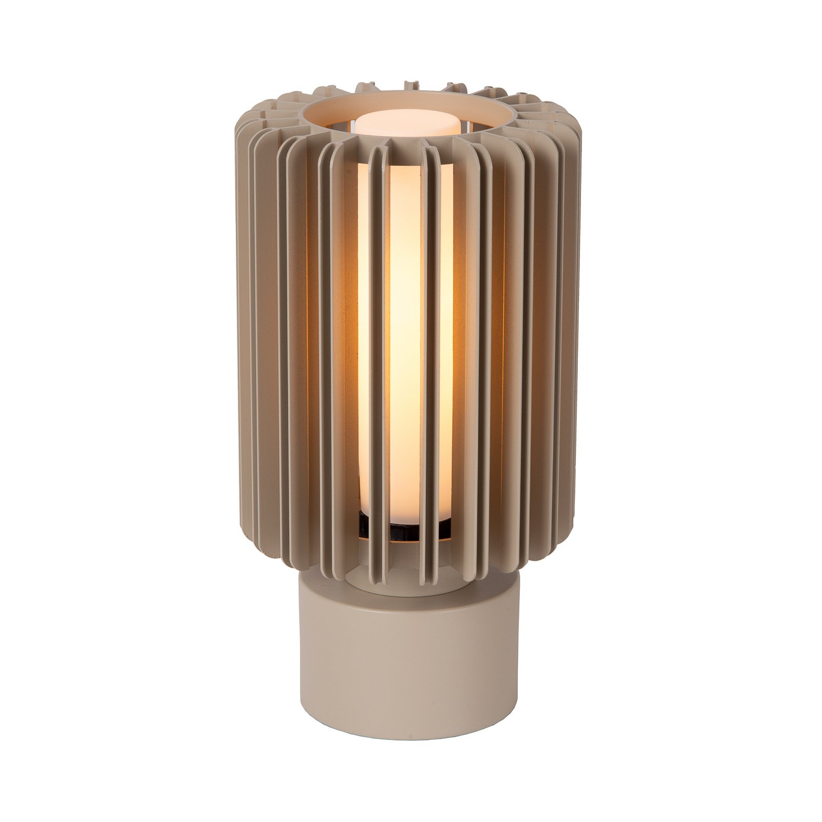 Galda lampa Lambres, pelēkbrūna, augstums 27 cm, metāls