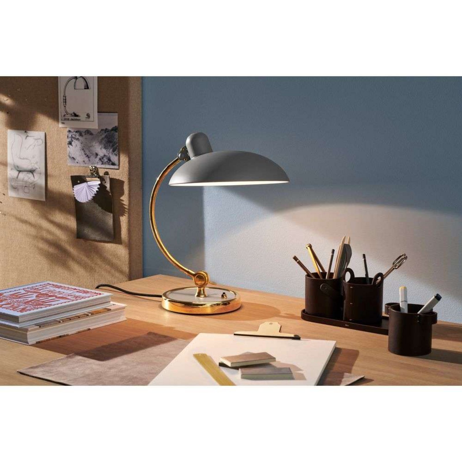 KAISER idell™ 6631-T Table Lamp Matt Easy Grey/Brass - Fritz Hansen