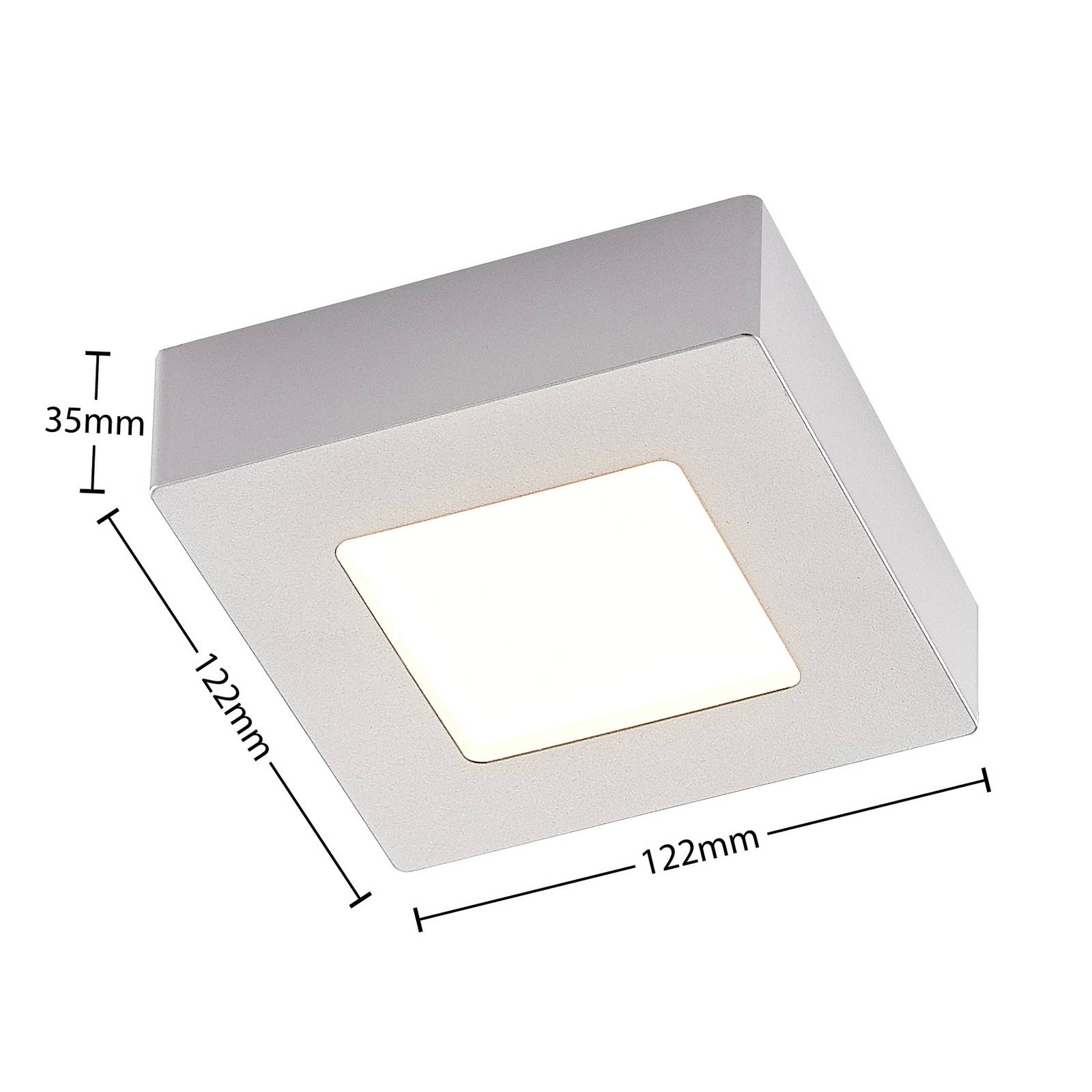 Lampa sufitowa Prios LED Alette, srebrna, 12,2 cm, ściemniana