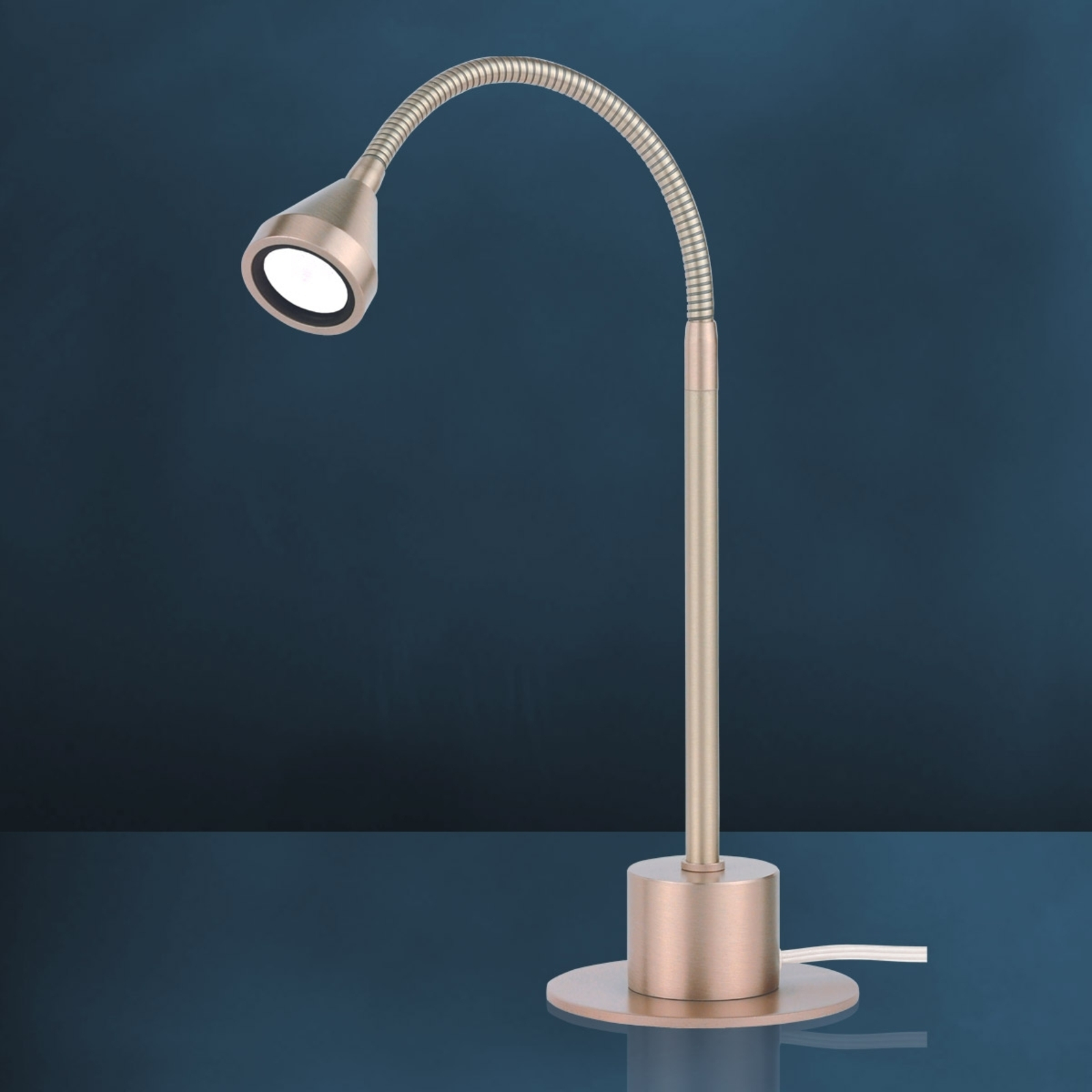 Busch LED table lamp MINI, flexible arm, cool white, for Living / Dining Room, metal, 2.5 W, energy efficiency: A+, H: 25 cm