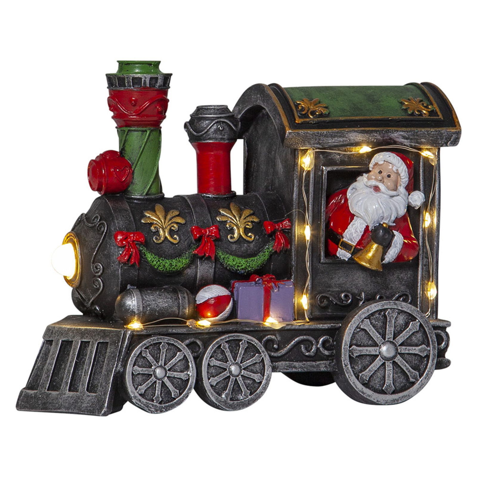 Lampe décorative LED Loke, Père Noël dans le train