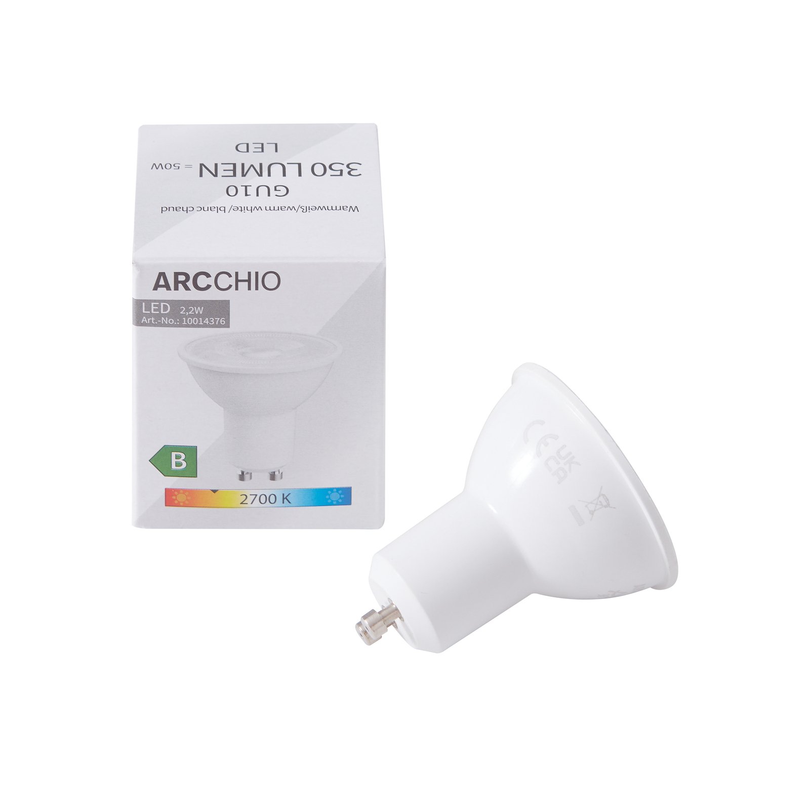 Arcchio LED-Leuchtmittel, GU10, 2,2 W, 2.700 K, 350 Lumen