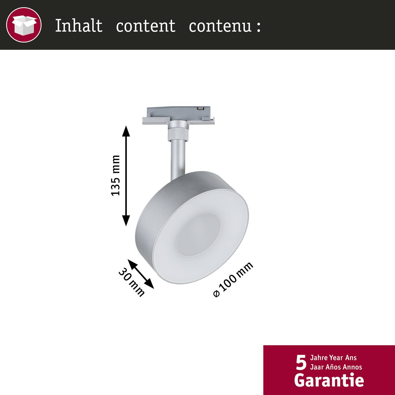 Paulmann URail spot LED Circle, matowy chrom, CCT, ściemniany