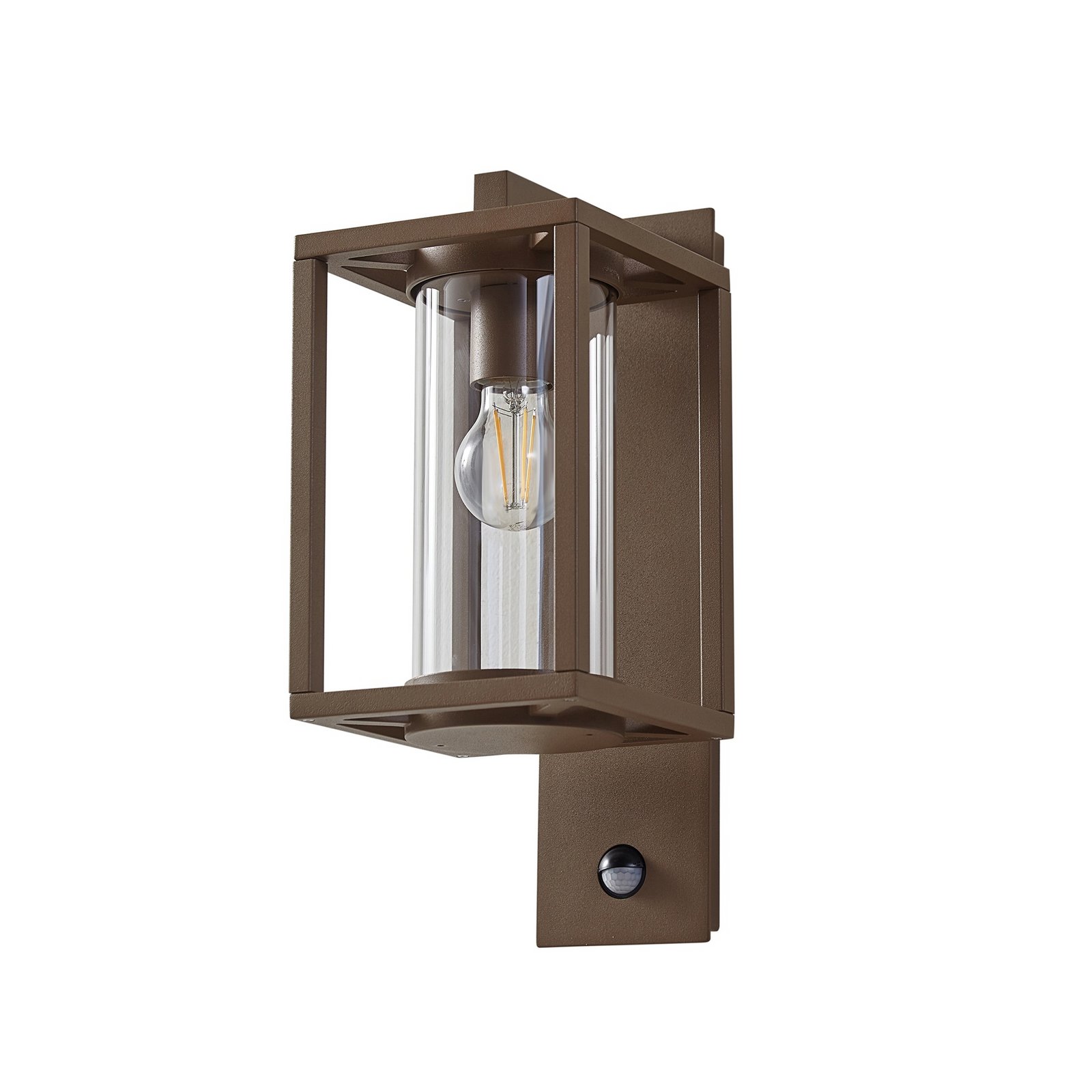 Lucande outdoor wall lamp Ferda, sensor, hanging, bronze, E27