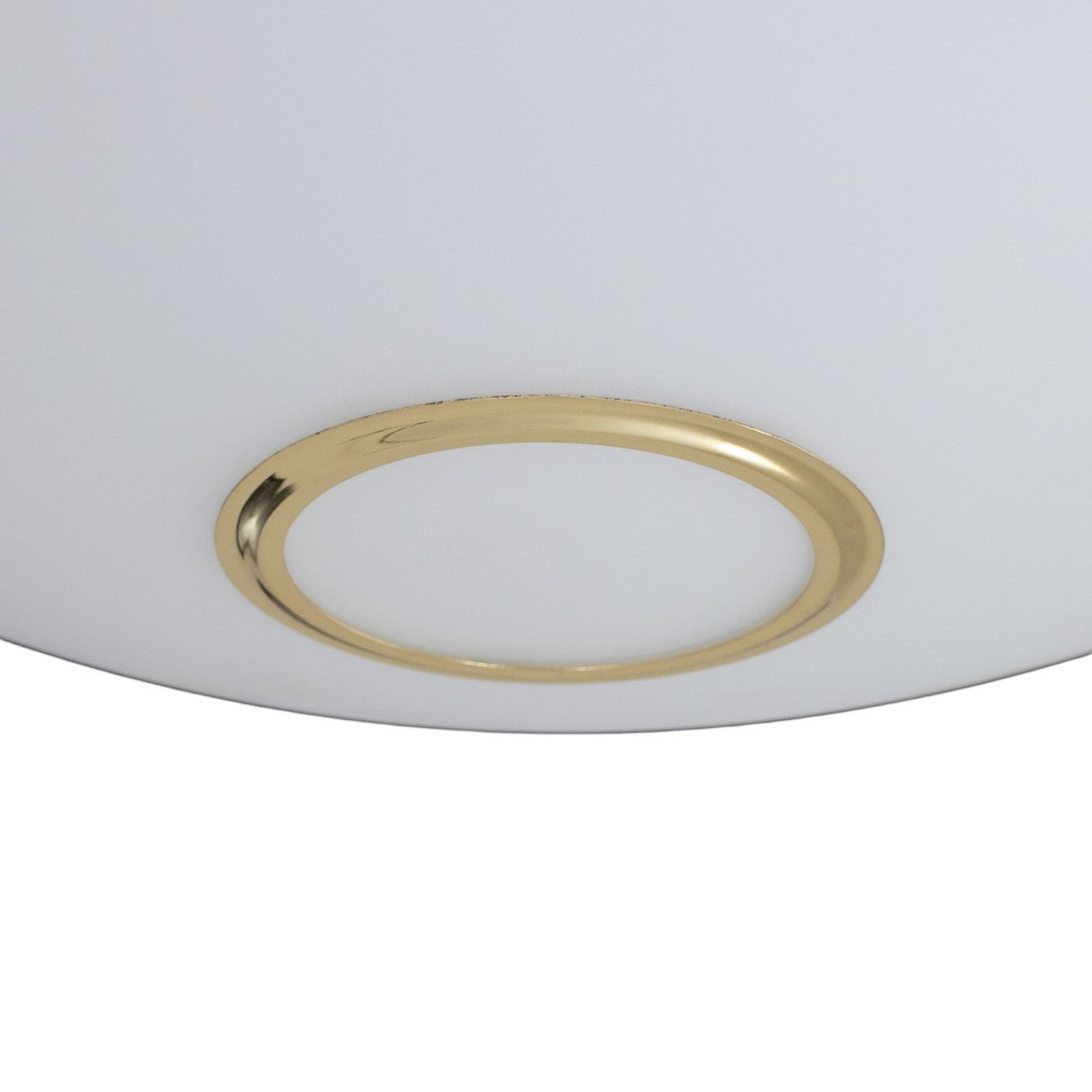 Taklampe Cyril i glass, hvit-messing