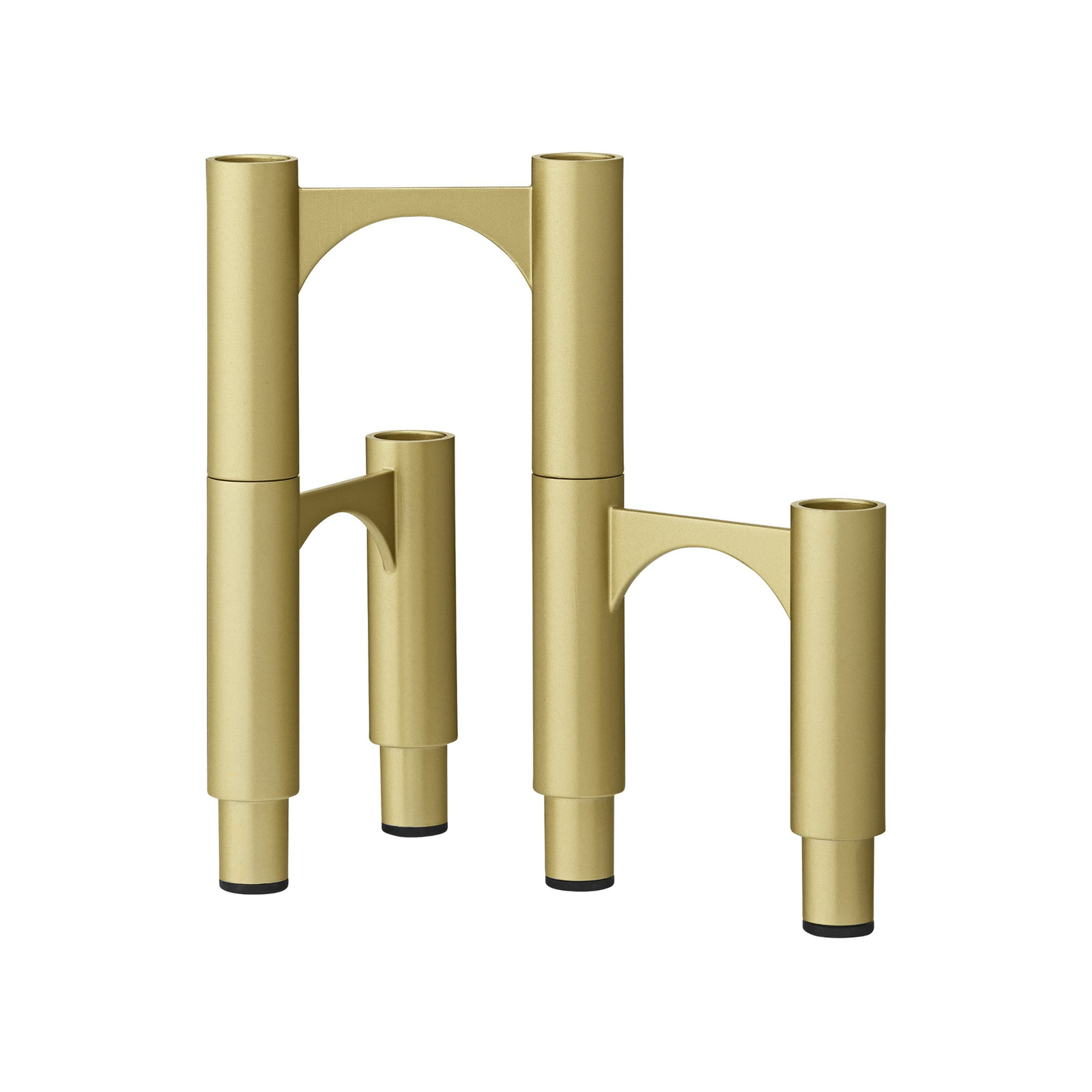 AYTM Compono candle holder, gold, h 12 cm, aluminium, set of 3