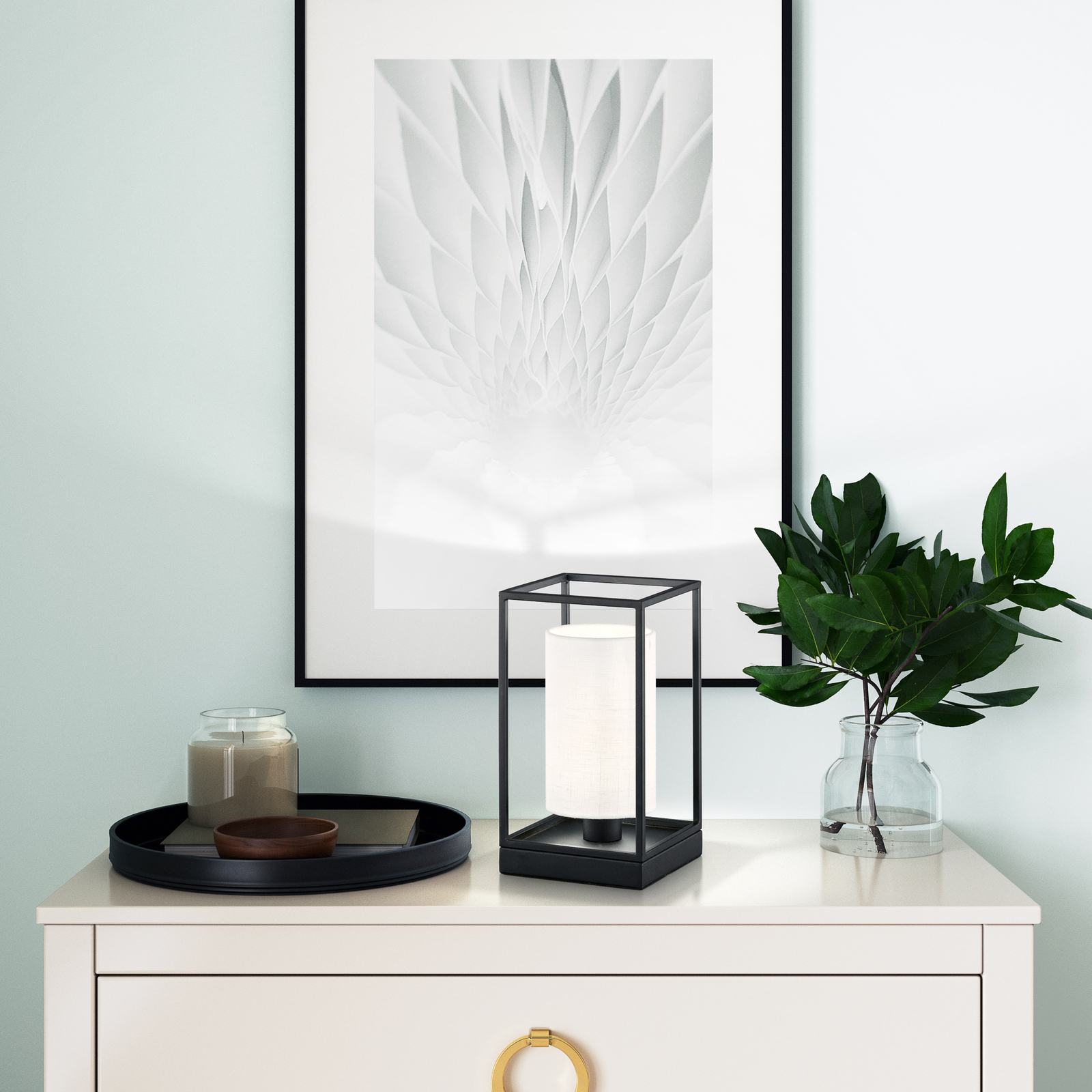 Gilli table lamp with a white linen lampshade