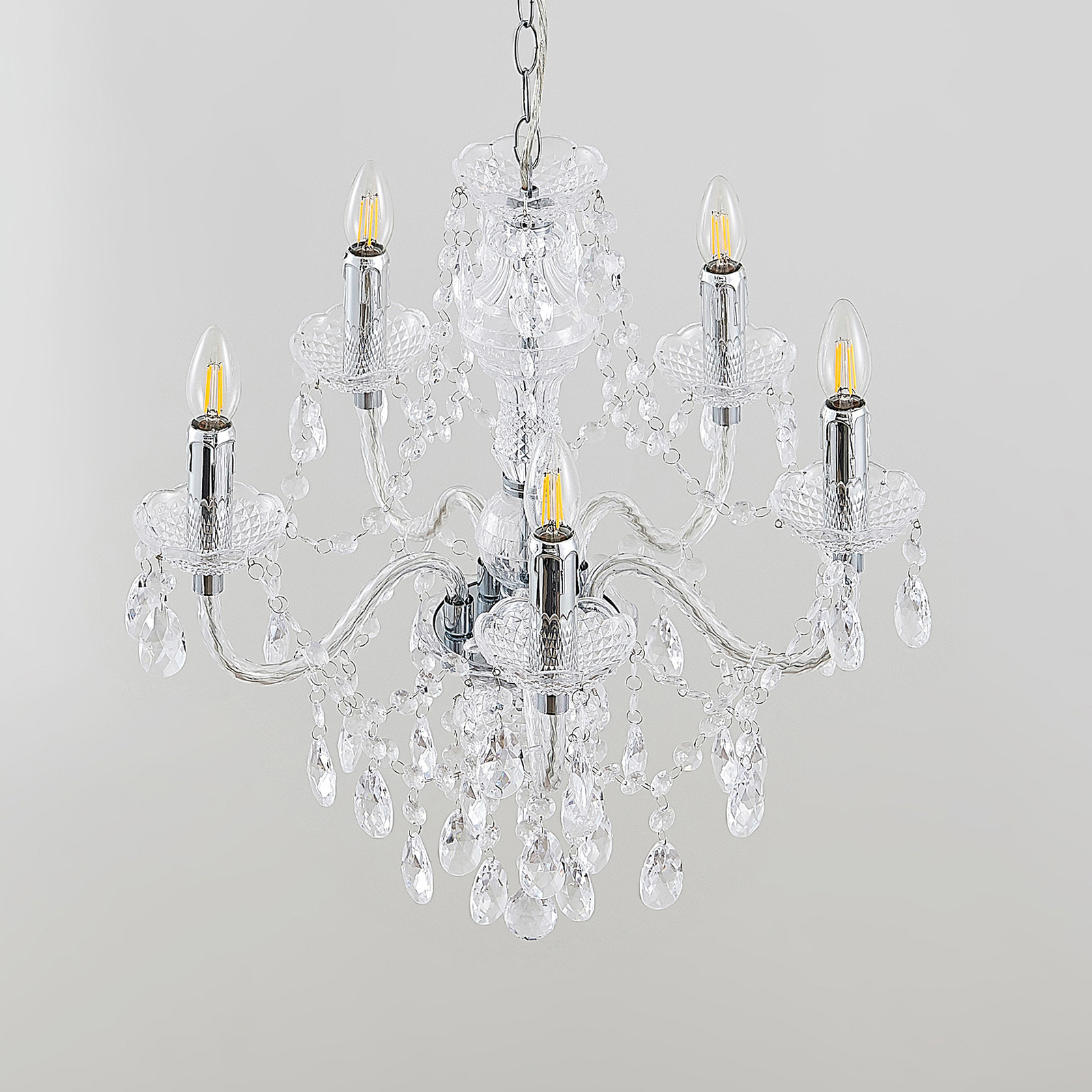 Lindby Hostina chandelier, 5-bulb