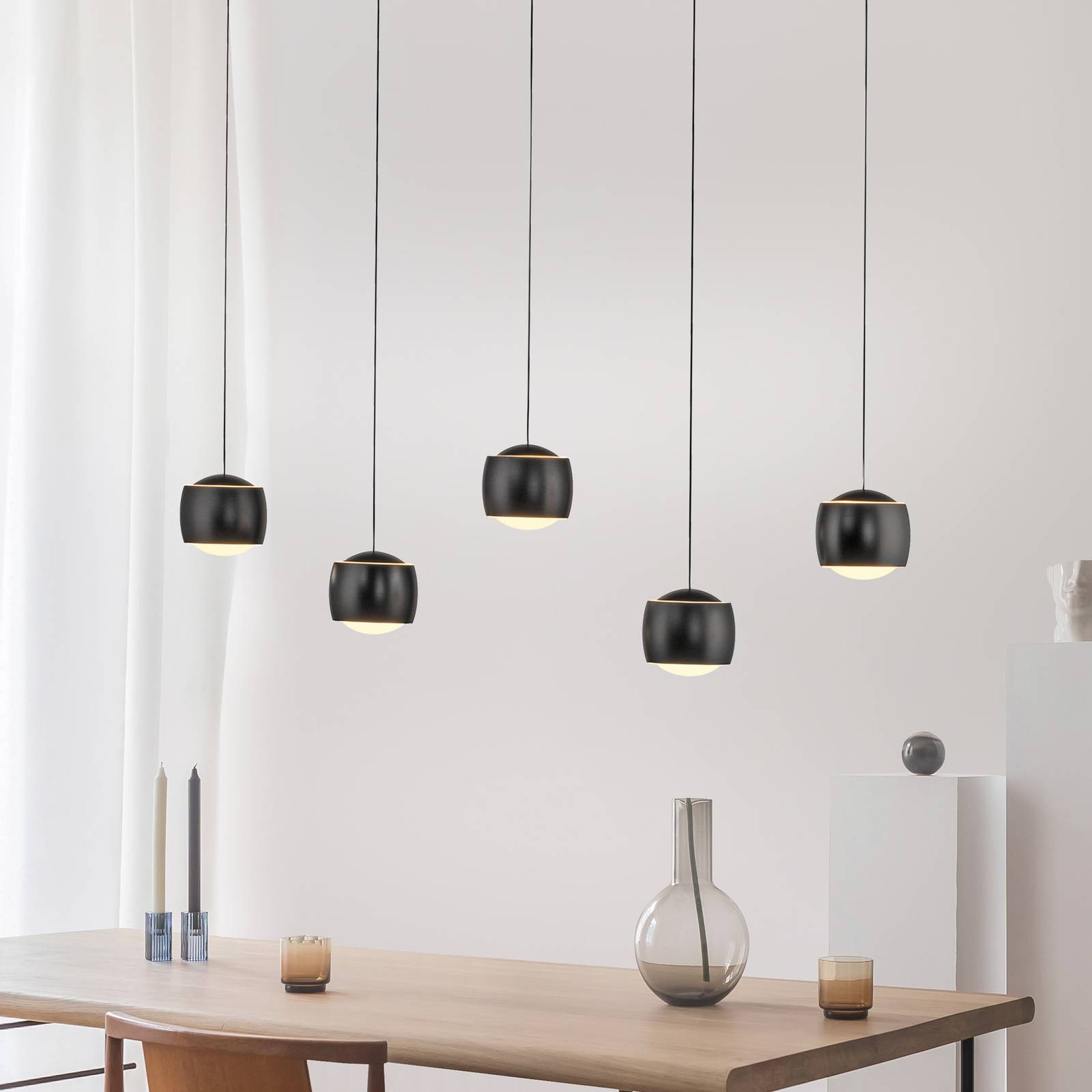 JUST LIGHT. Lampa wisząca LED Ballini czarna 5-punktowa Switchmo