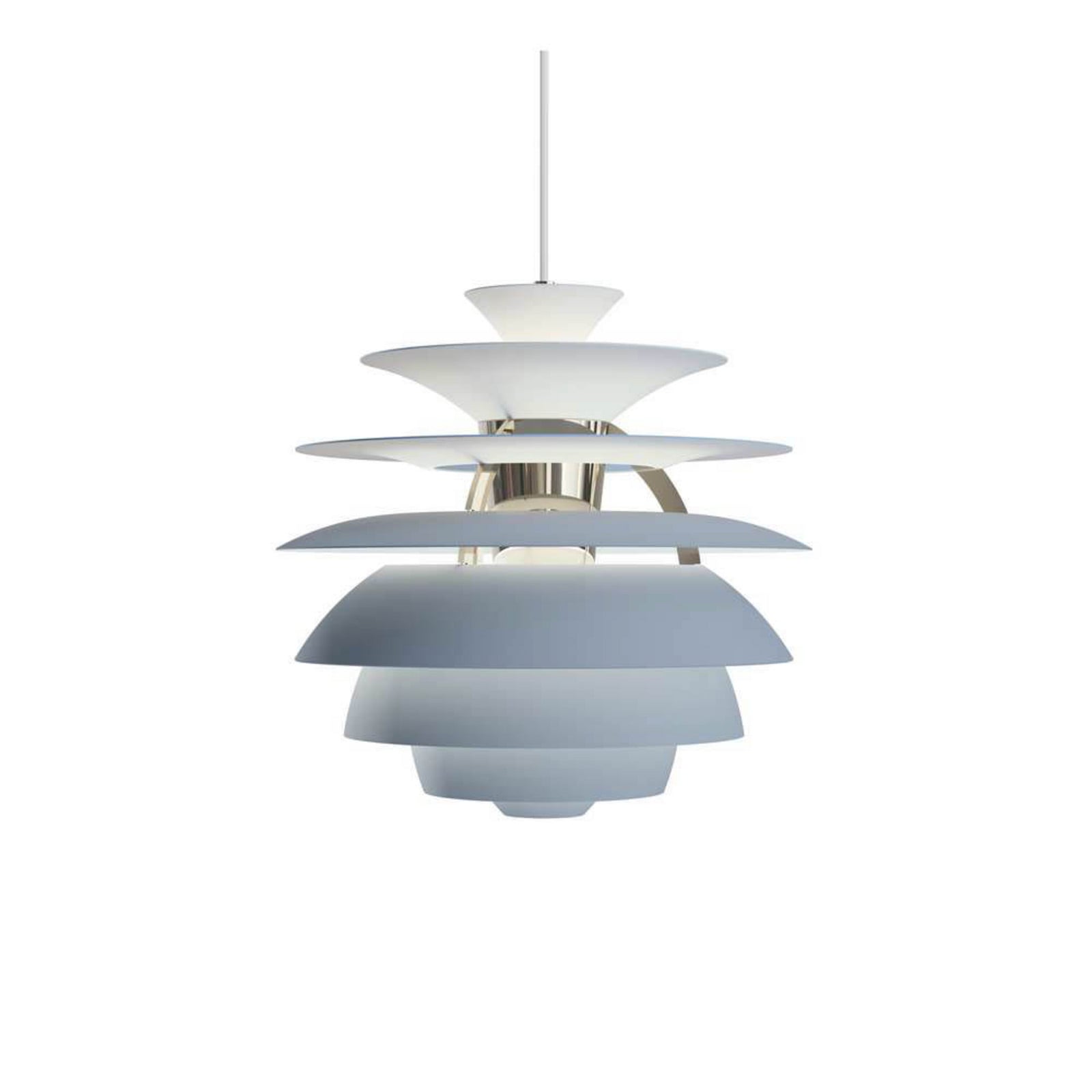 PH Snowball hængelampe, blå/krom, Ø 40 cm Louis Poulsen - Stue - Aluminium