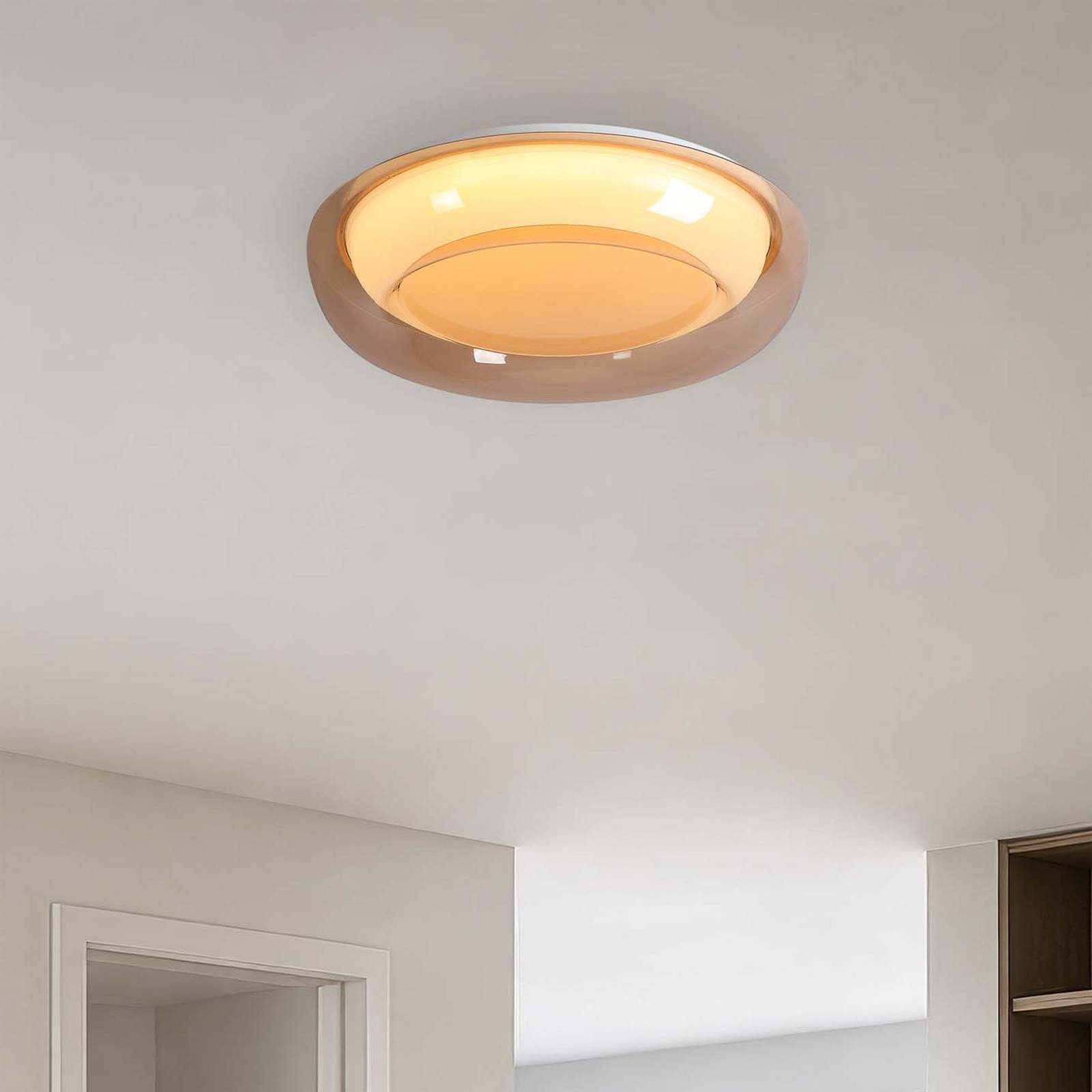 Searchlight LED plafondlamp Jude Flush, amber, Ø 40 cm, CCT